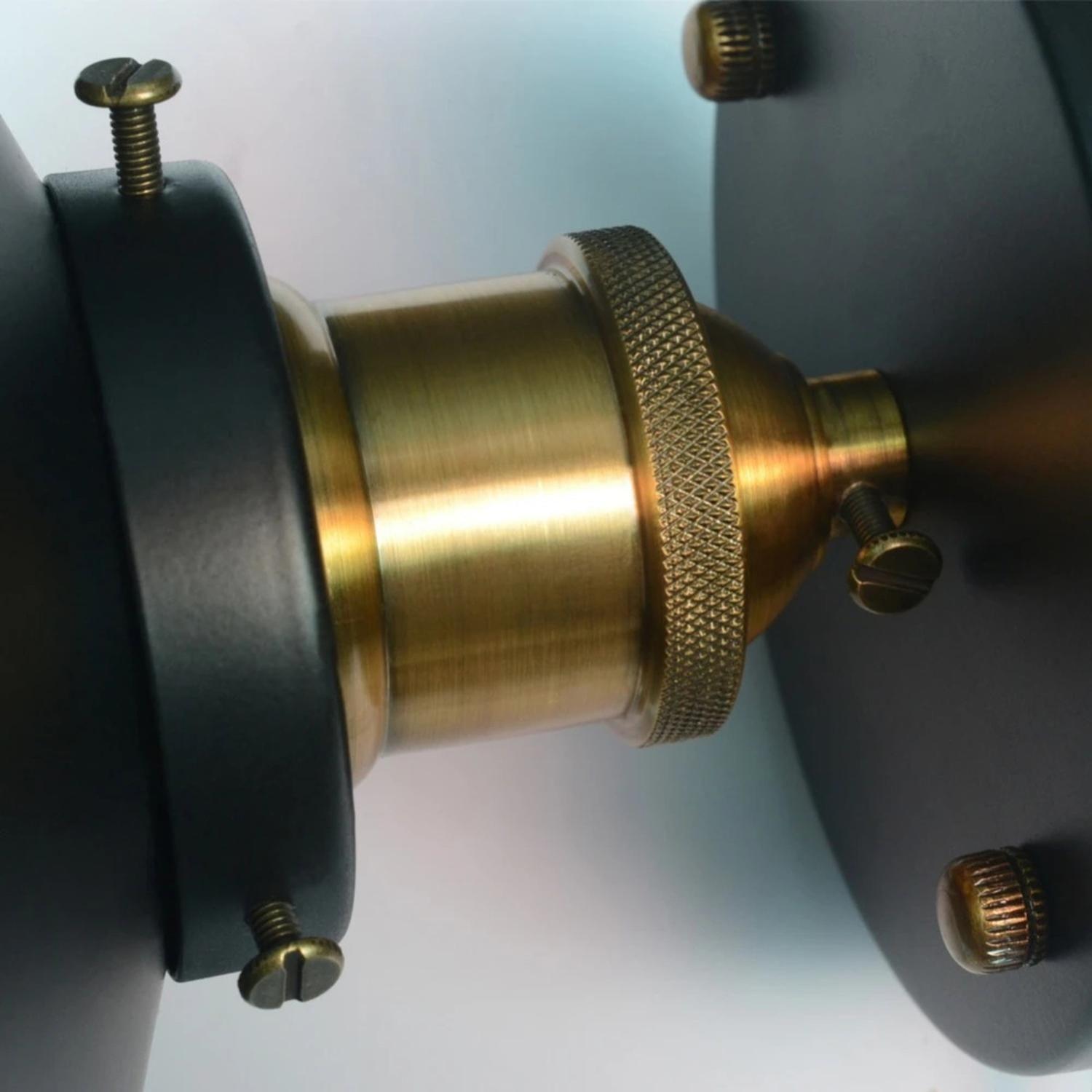 Lámpara Techo Vintage Decoración Retro Soquete E27 Negro-4