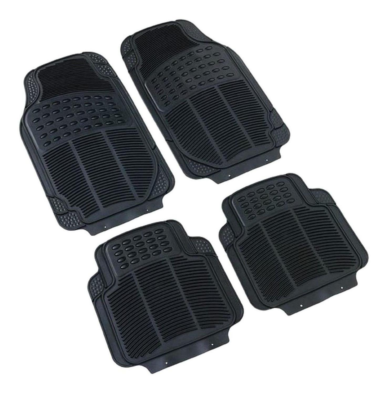 Alfombra Auto Goma Clásico 4 Piezas Negro-4