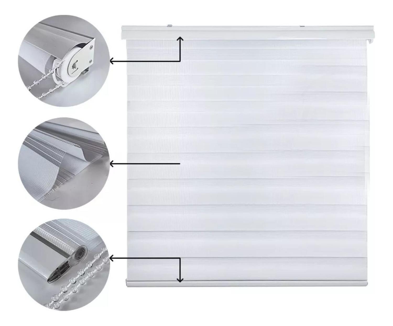 Cortina Roller Dúo Zebra Blanco 140x200 CM-3