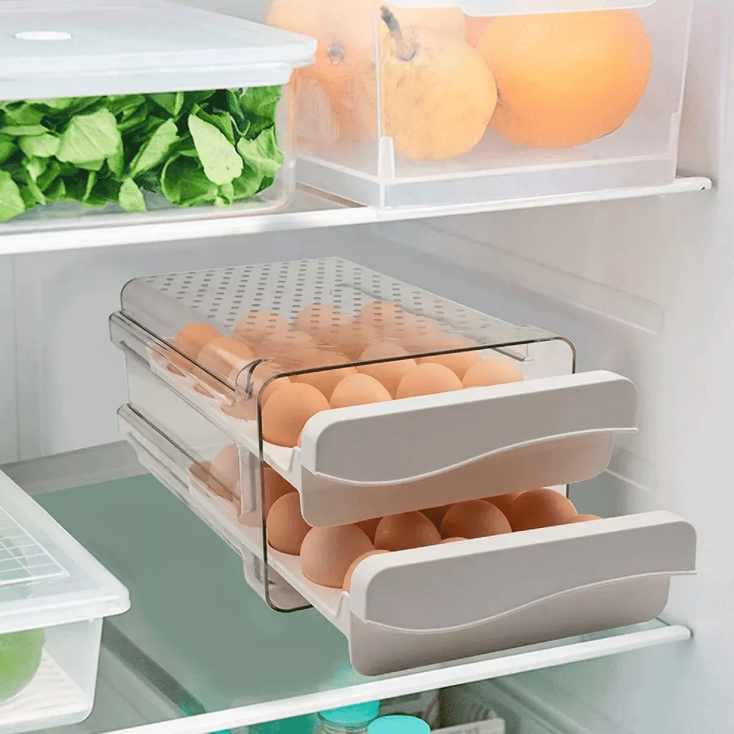 Organizador Porta Huevos 2 Niveles 40 Huevos 27,2x21,9x16,5 CM-4