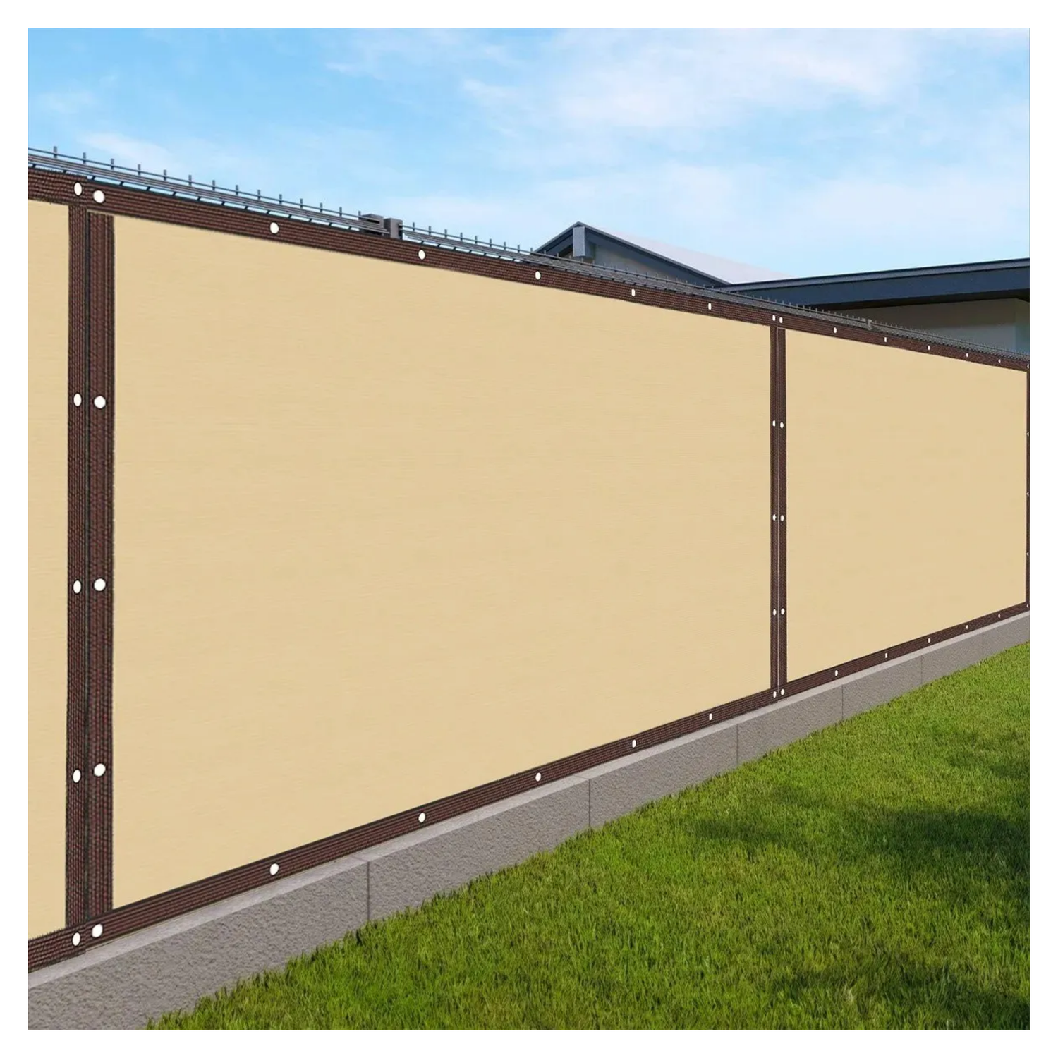 Cerca Protección Privacidad Fijaciones Balcony 1x5 MTS Beige-5