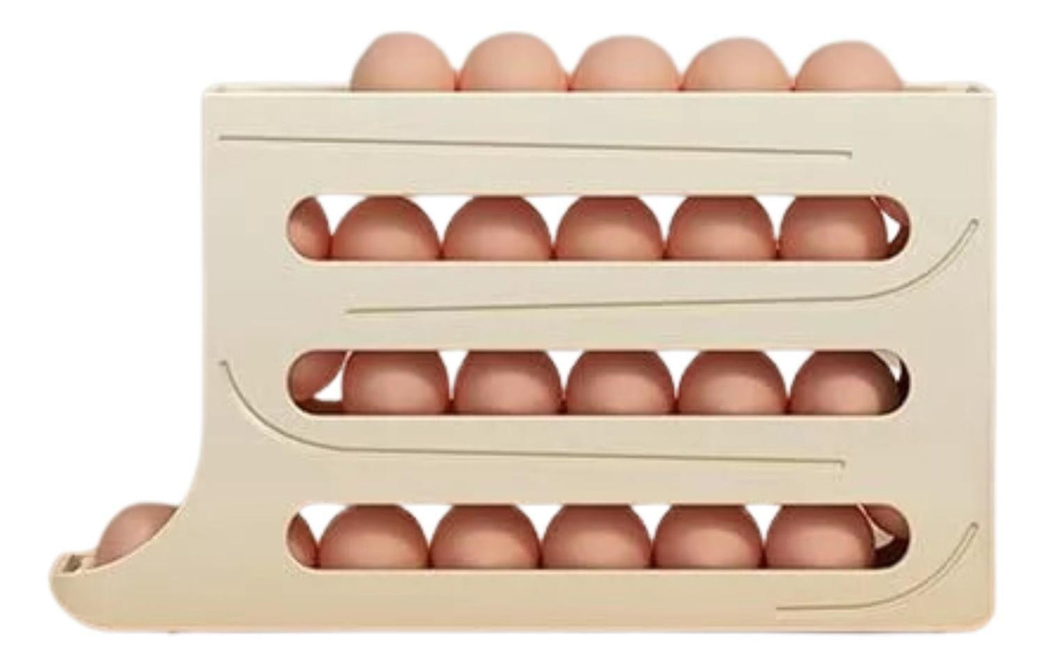 Organizador Portahuevos 4 Niveles 30 Huevos 35,9x7 CM Beige-2