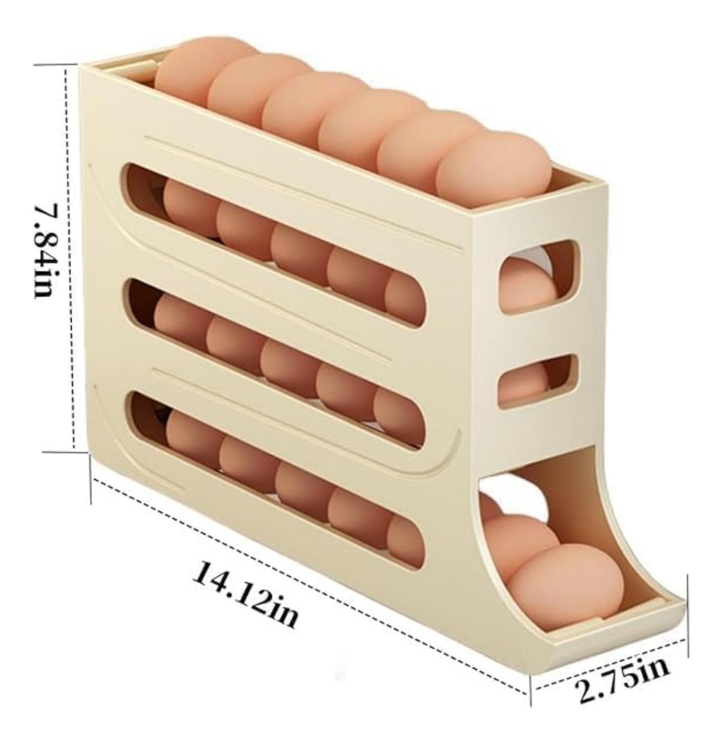 Organizador Portahuevos 4 Niveles 30 Huevos 35,9x7 CM Beige-3