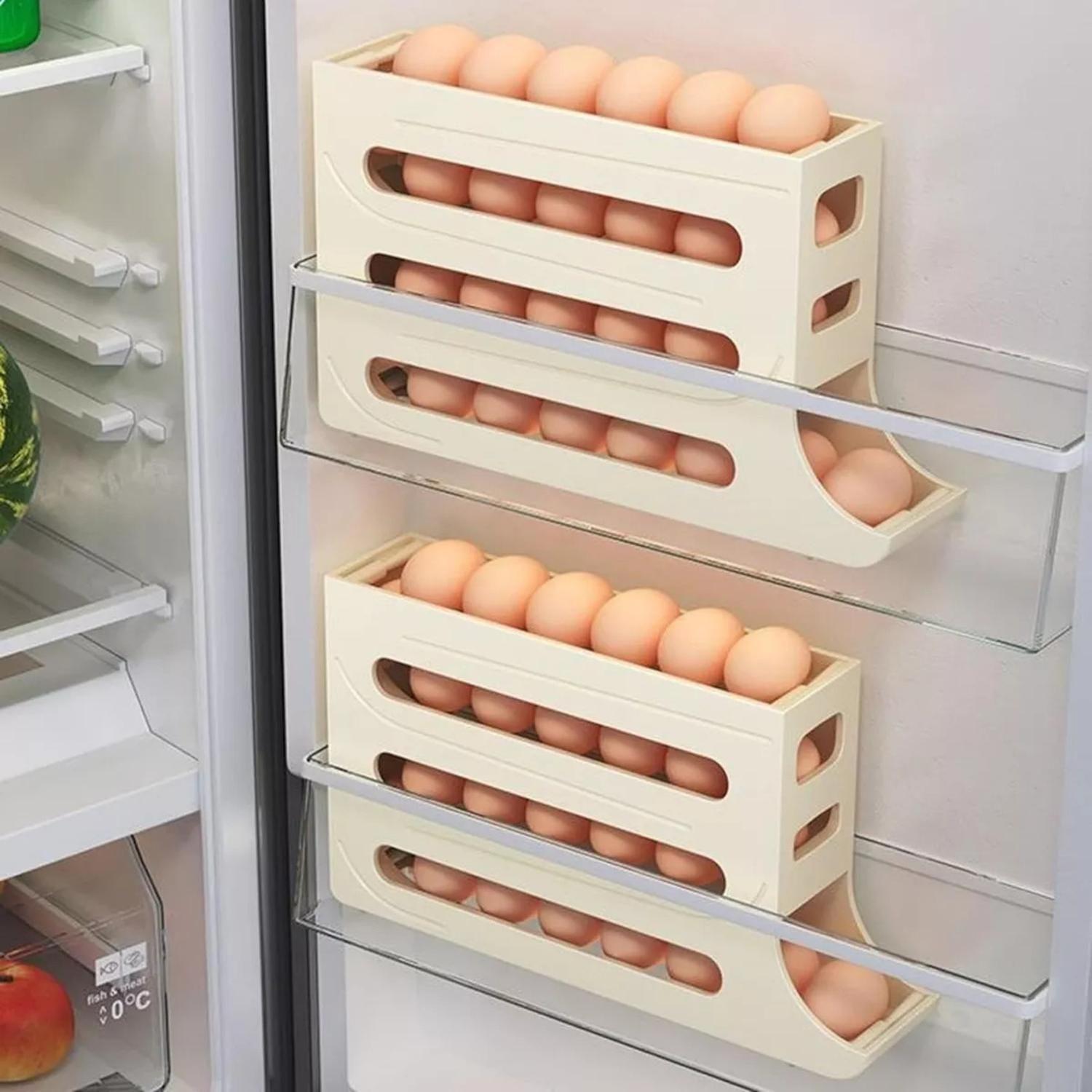 Organizador Portahuevos 4 Niveles 30 Huevos 35,9x7 CM Beige-4