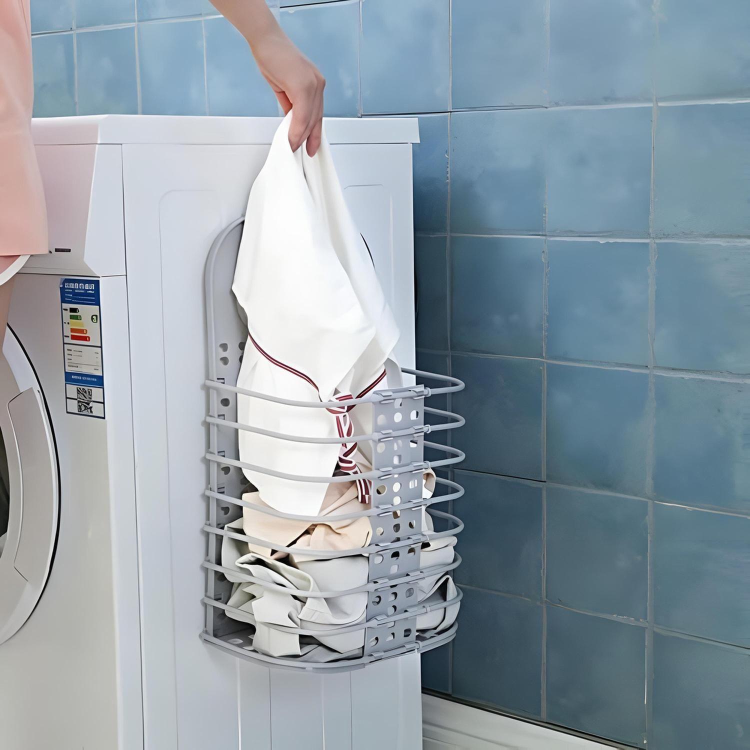 Cesta Baño Lavandería Plegable Celeste 37x24x13 CM-4