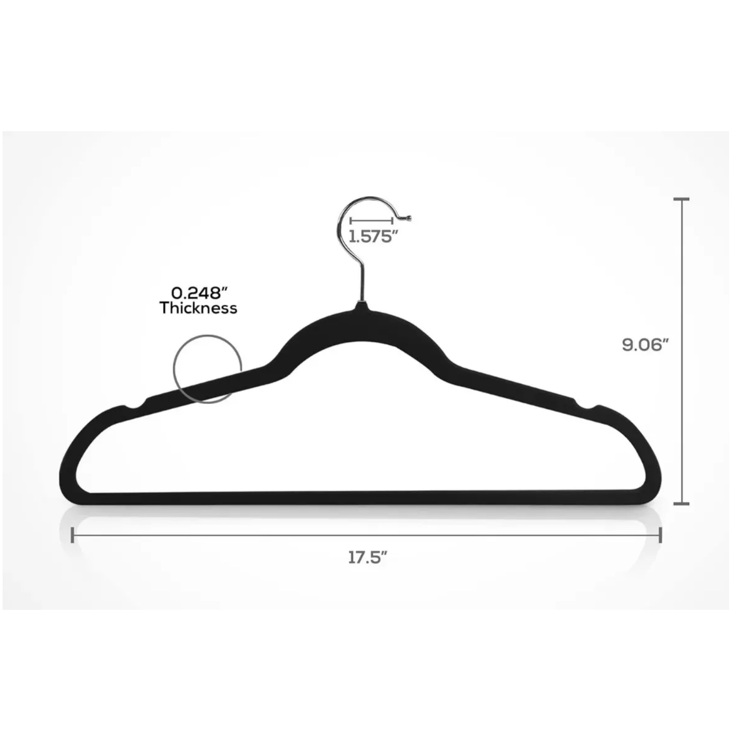 Pack 30 Colgadores Ganchos Ropa Terciopelo Antideslizante Negro-2