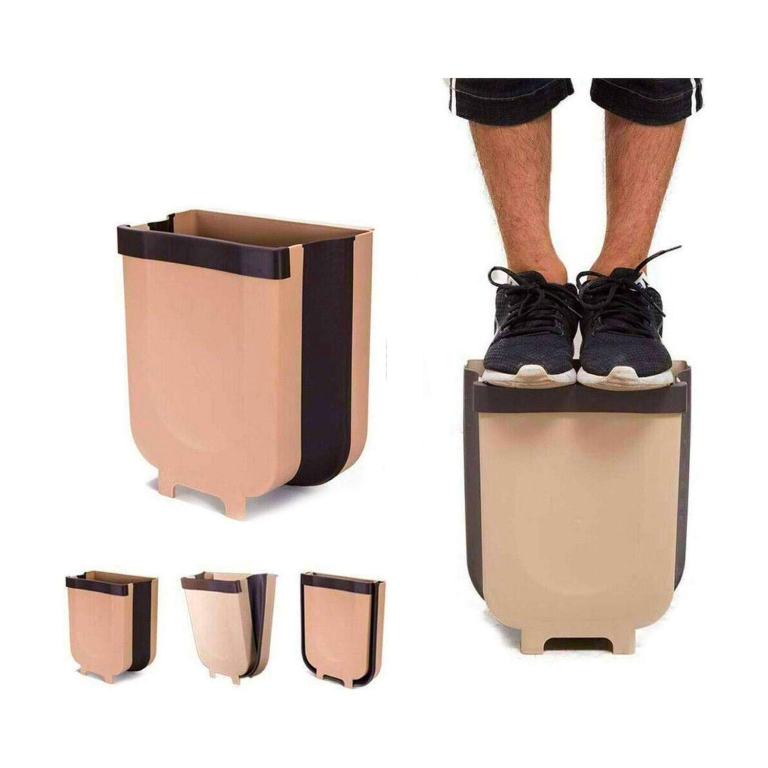Basurero Ajustable Cocina Plegable Café-2