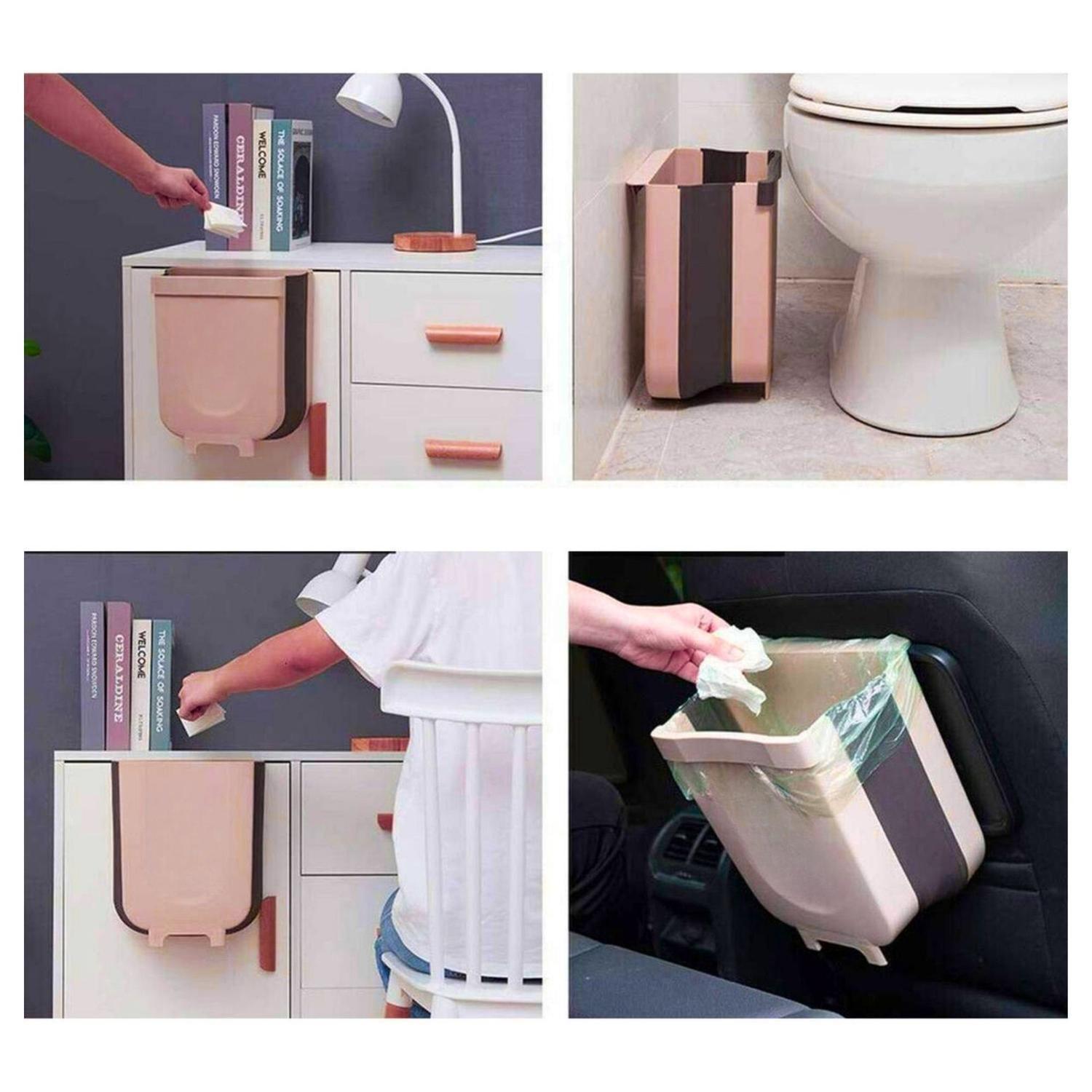 Basurero Ajustable Cocina Plegable Café-3