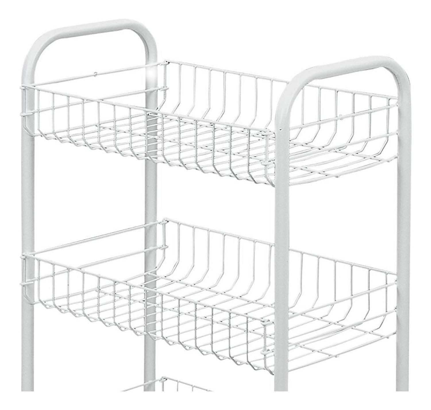 Organizador Cocina Metal Blanco Ruedas 61 x 27 CM-2
