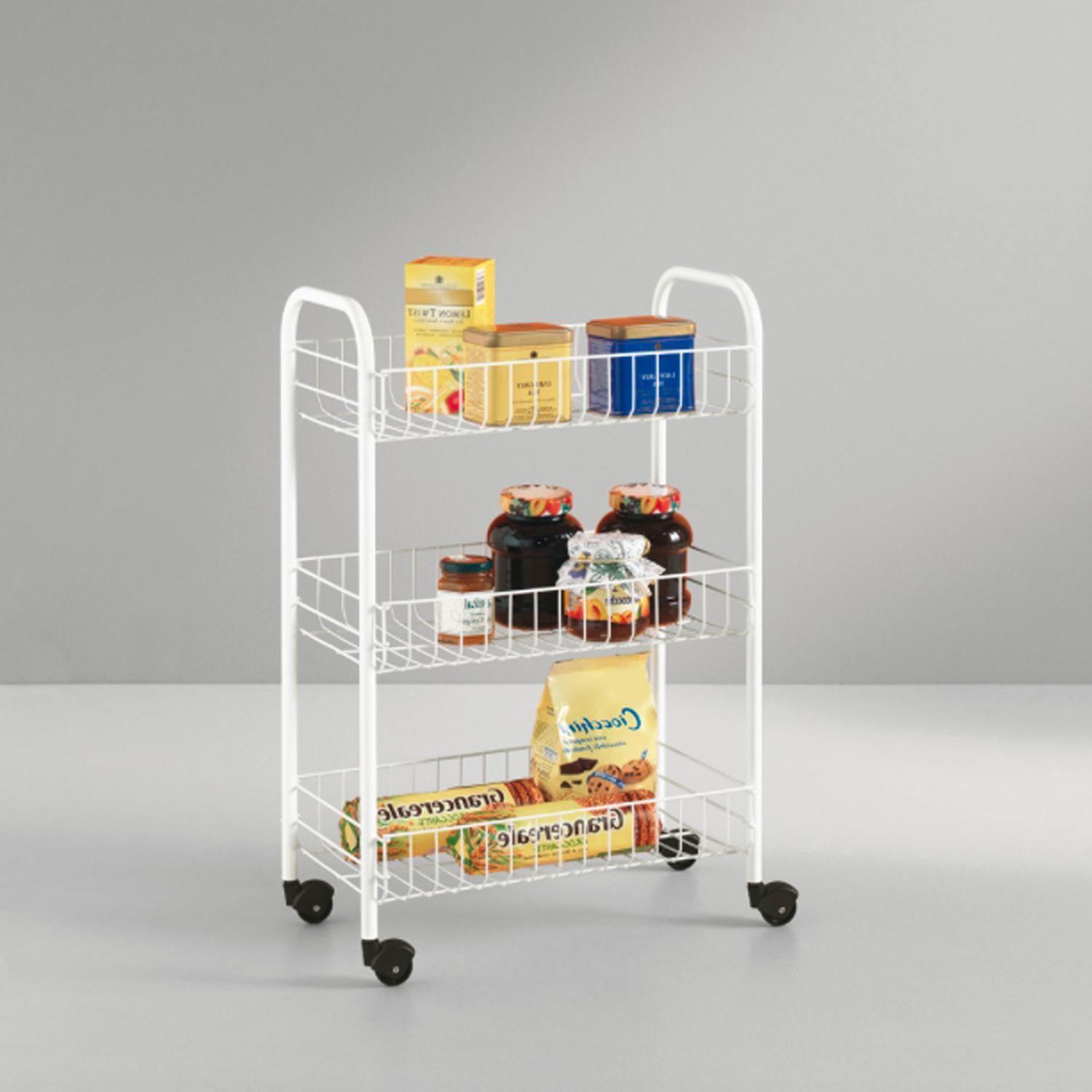 Organizador Cocina Metal Blanco Ruedas 61 x 27 CM-4