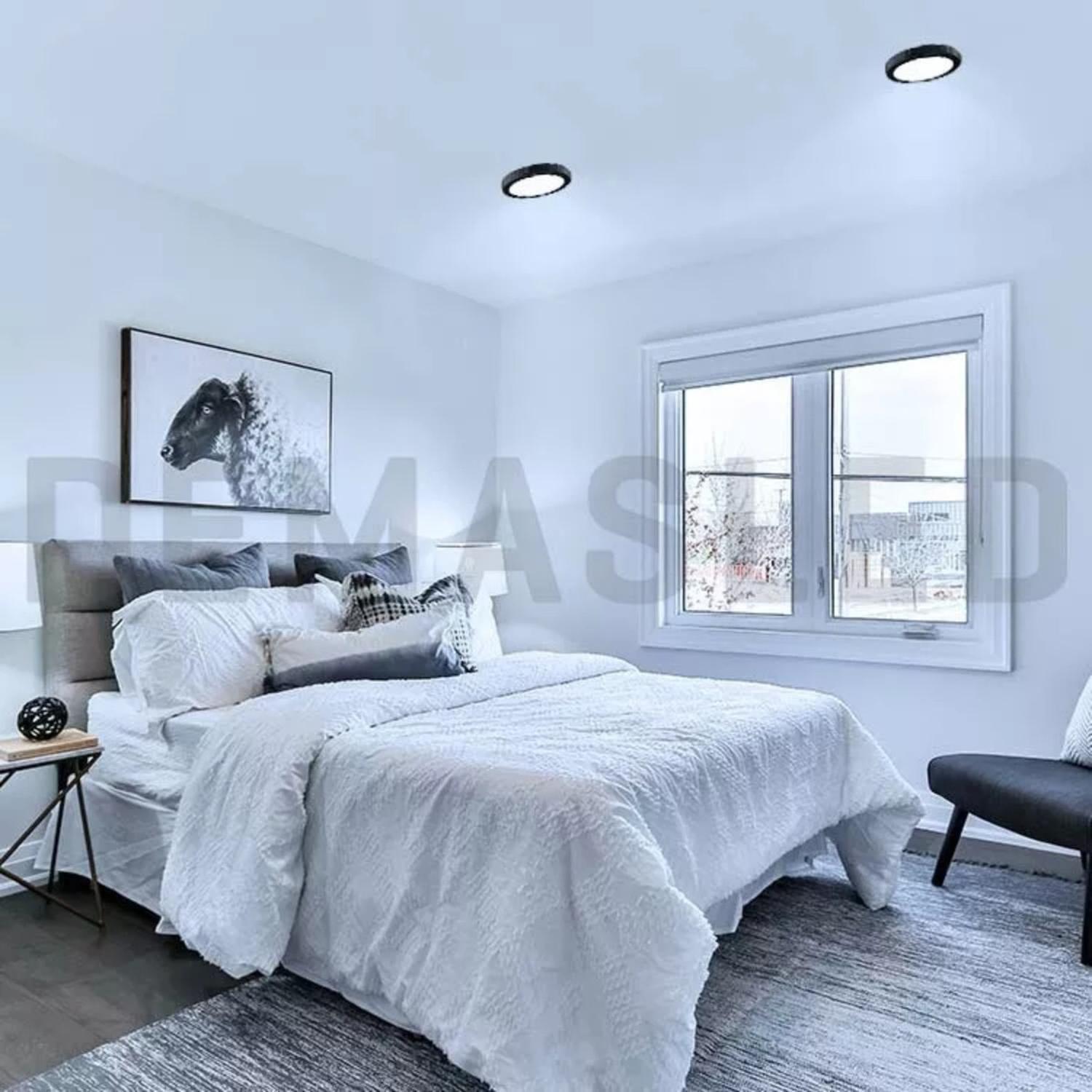 Foco Panel Led Plafón Sobrepuesto Redondo Luz Fría 220v 6000-6500°K Níquel Blanco 30 CM-4