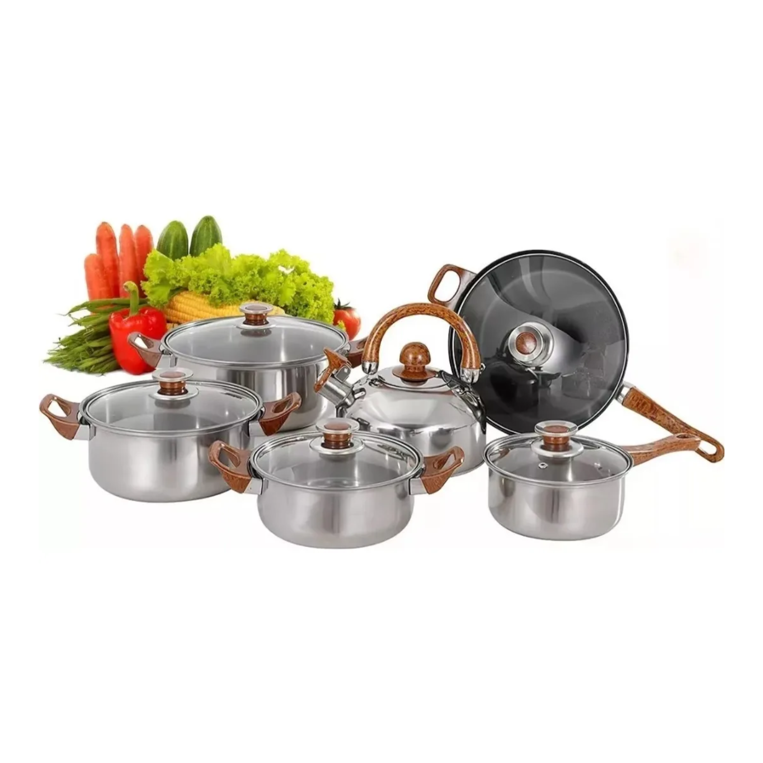 Juego Ollas Batería 12 Piezas Antiadherente-2