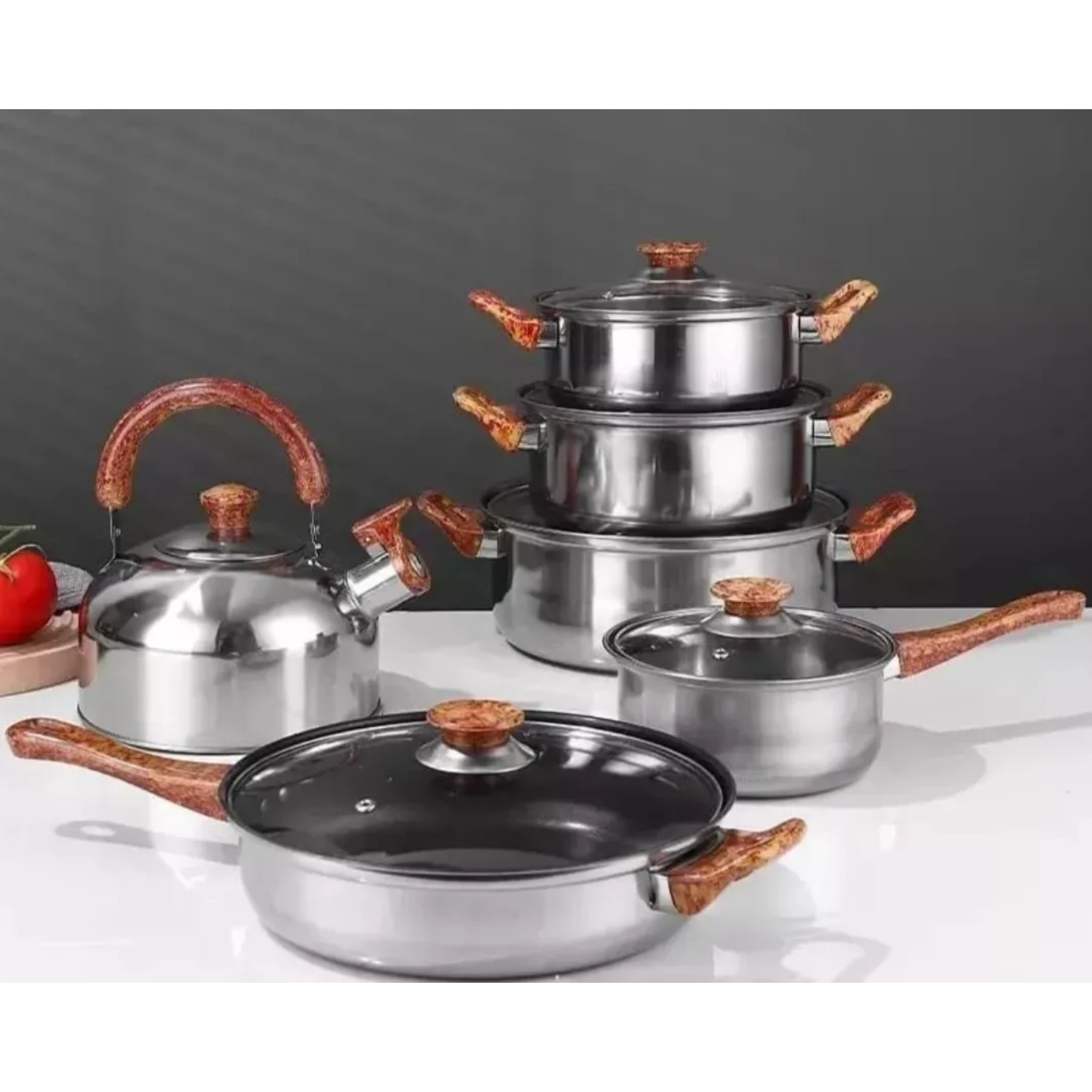 Juego Ollas Batería 12 Piezas Antiadherente-3