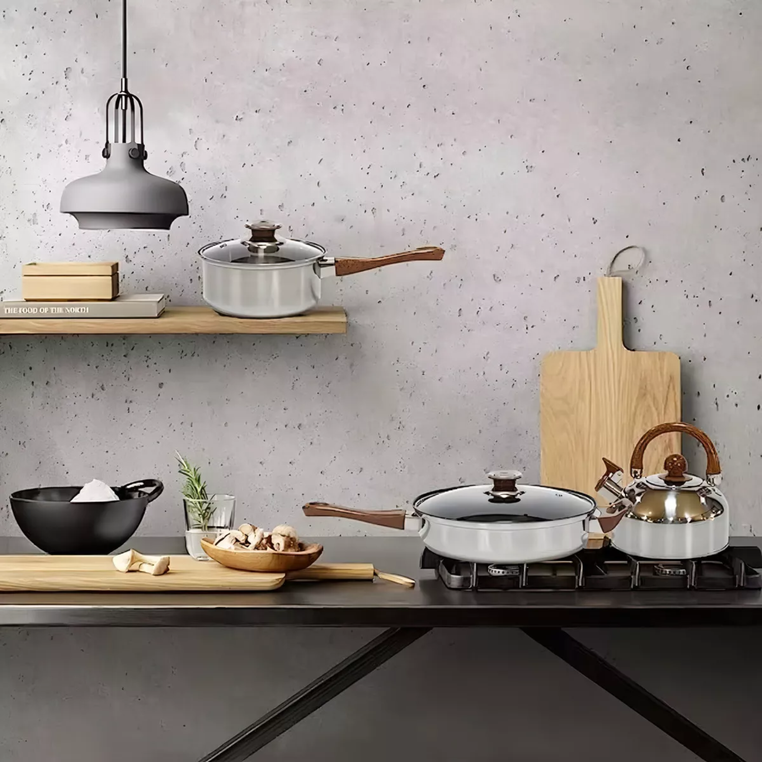 Juego Ollas Batería 12 Piezas Antiadherente-4