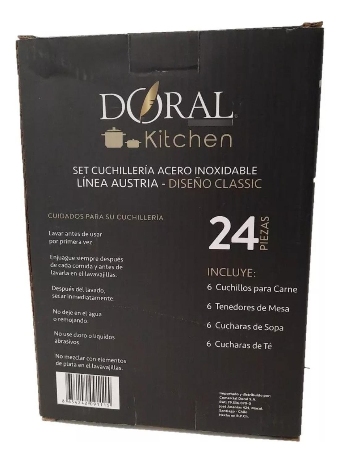 Set Juego Cubiertos Acero Inoxidable 24 Piezas-3