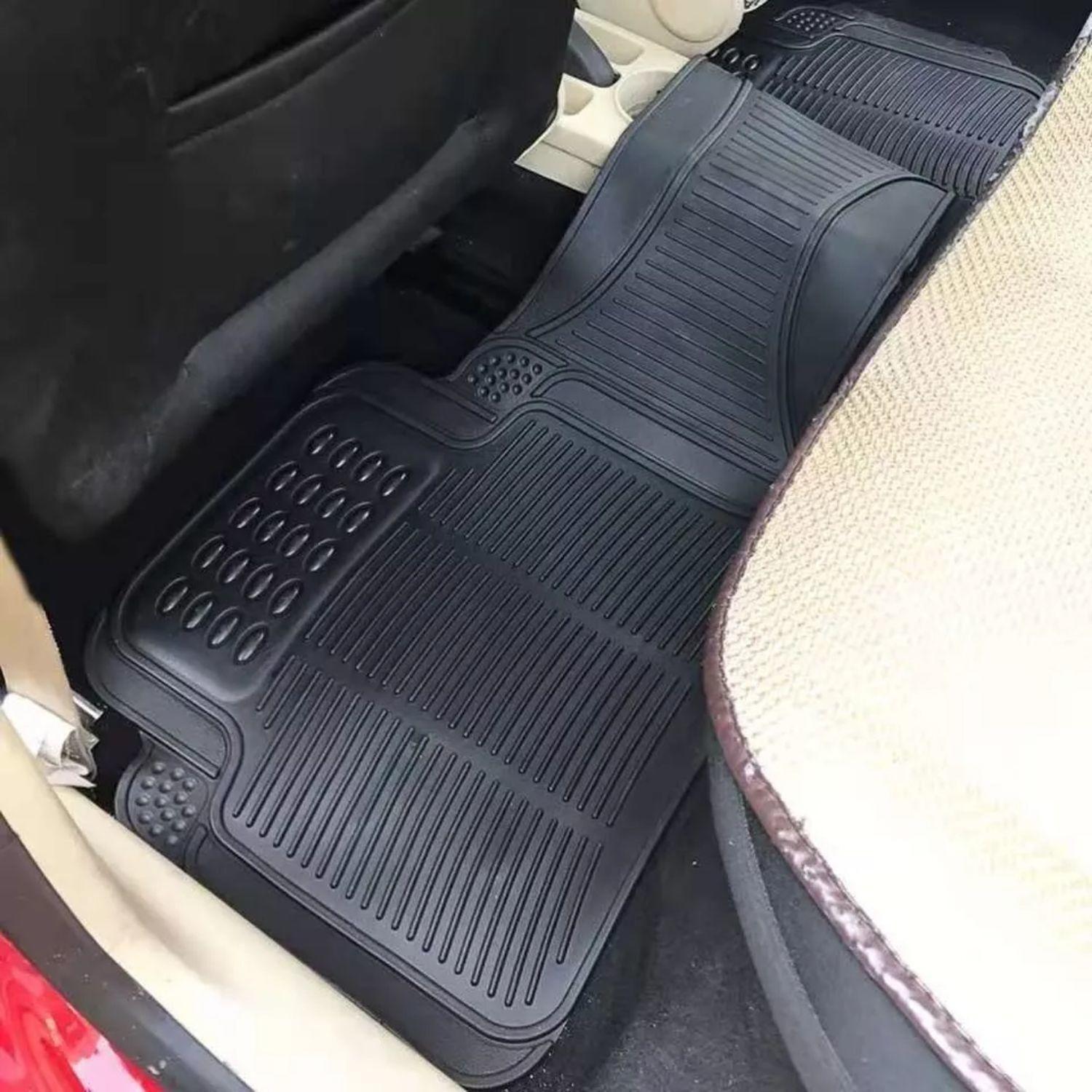 Set 3 Pisos Goma Auto Vehículos Universal Negro-4