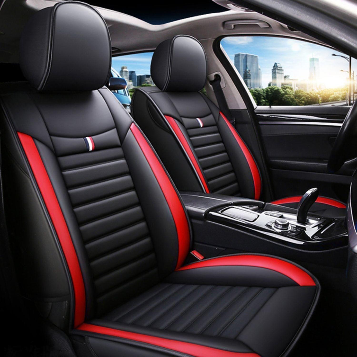 Funda Asiento Auto Deluxe Eco Cuero Milán Rojo-4