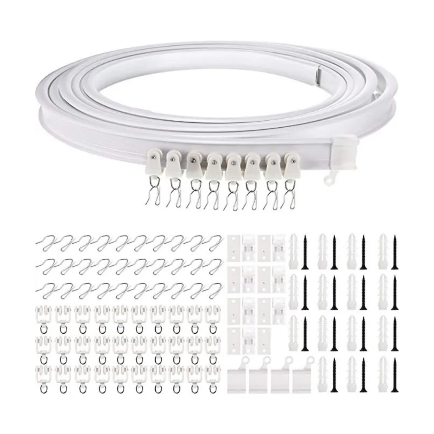 Riel Soporte Cortina Techo Flexible 5 MTS Blanco-0