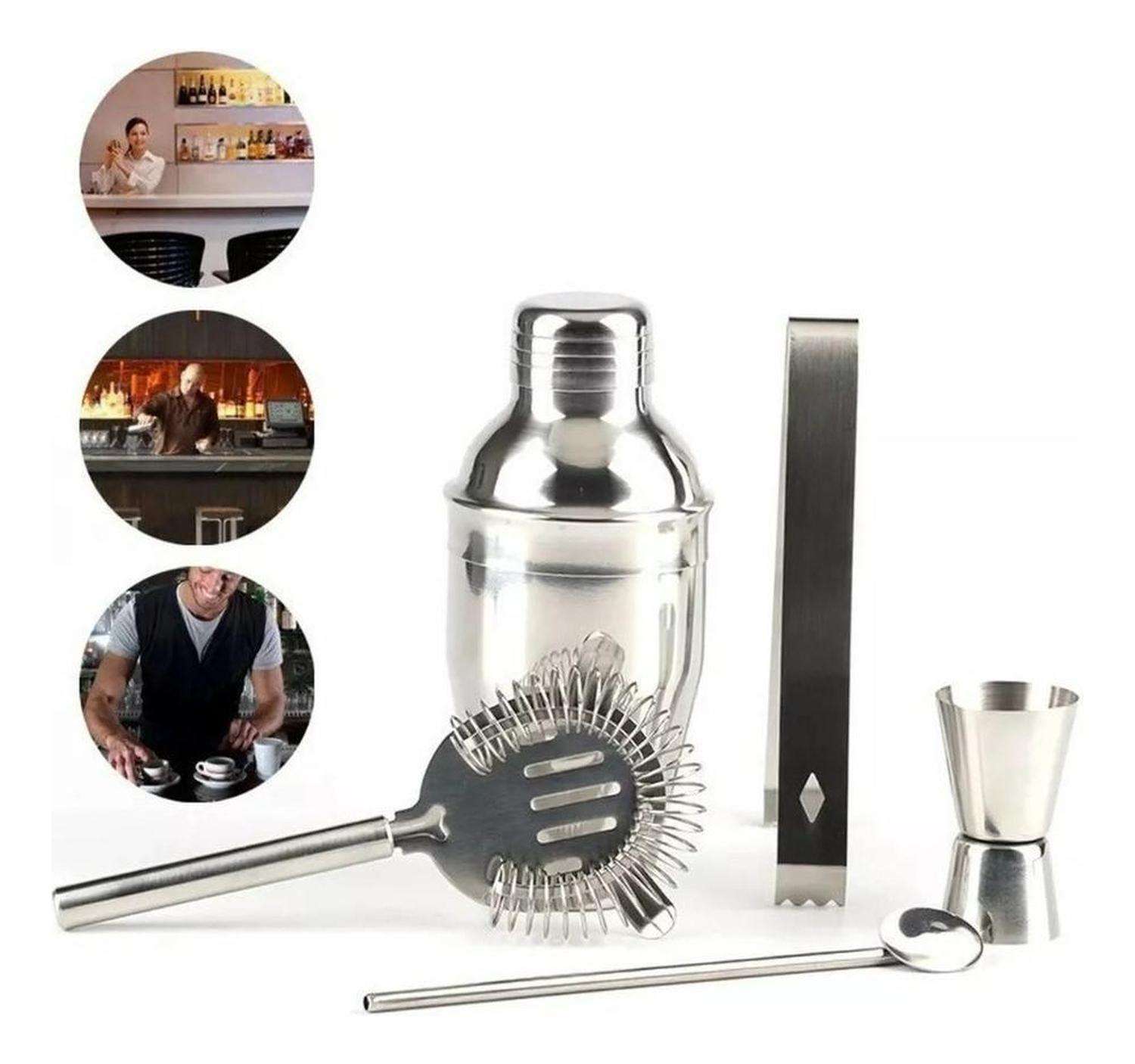 Juego Bar Coctelera Utensilios Inoxidable 12 Piezas Negro-2
