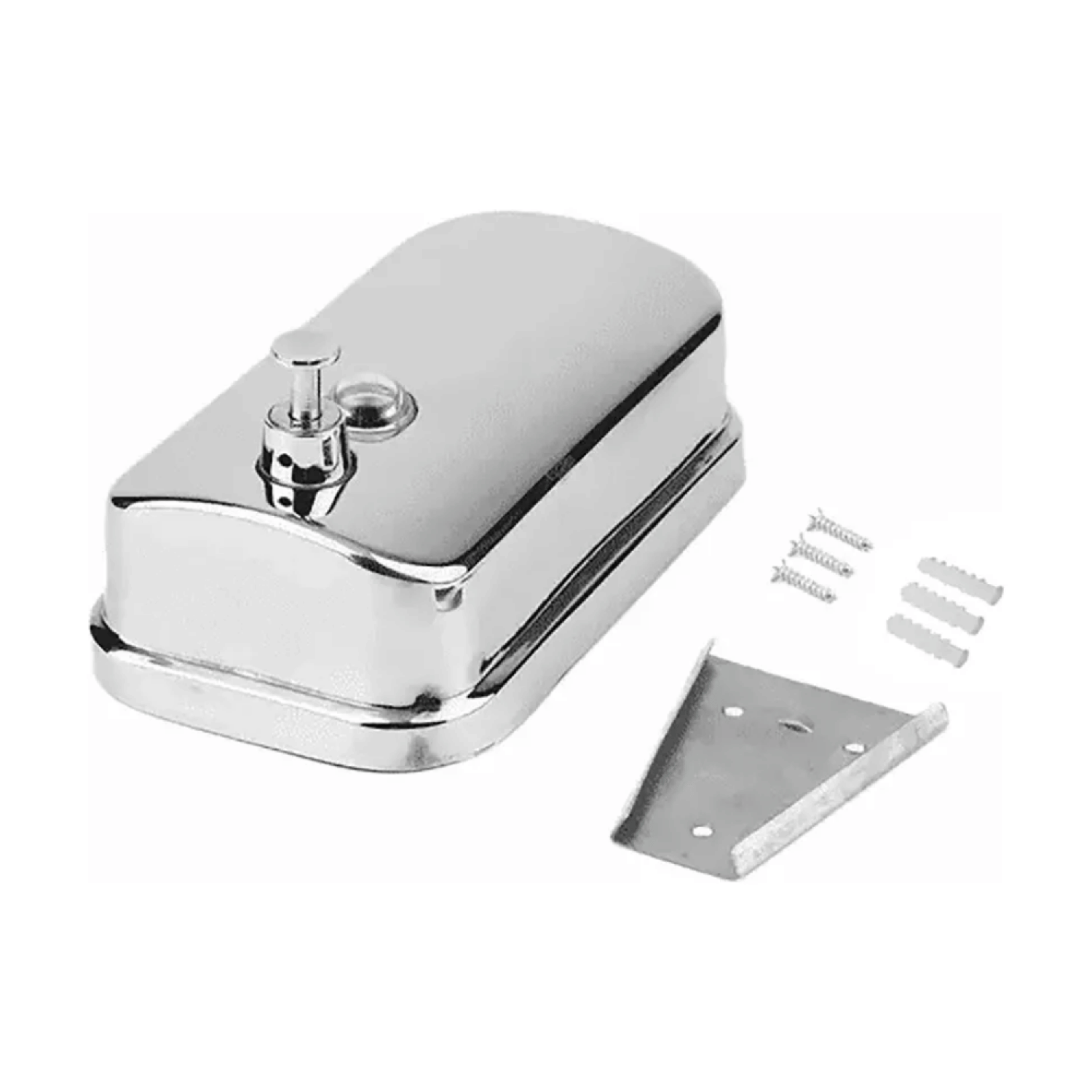 Dispensador Jabon Liquido 500 ML Acero Inoxidable Plateado-2