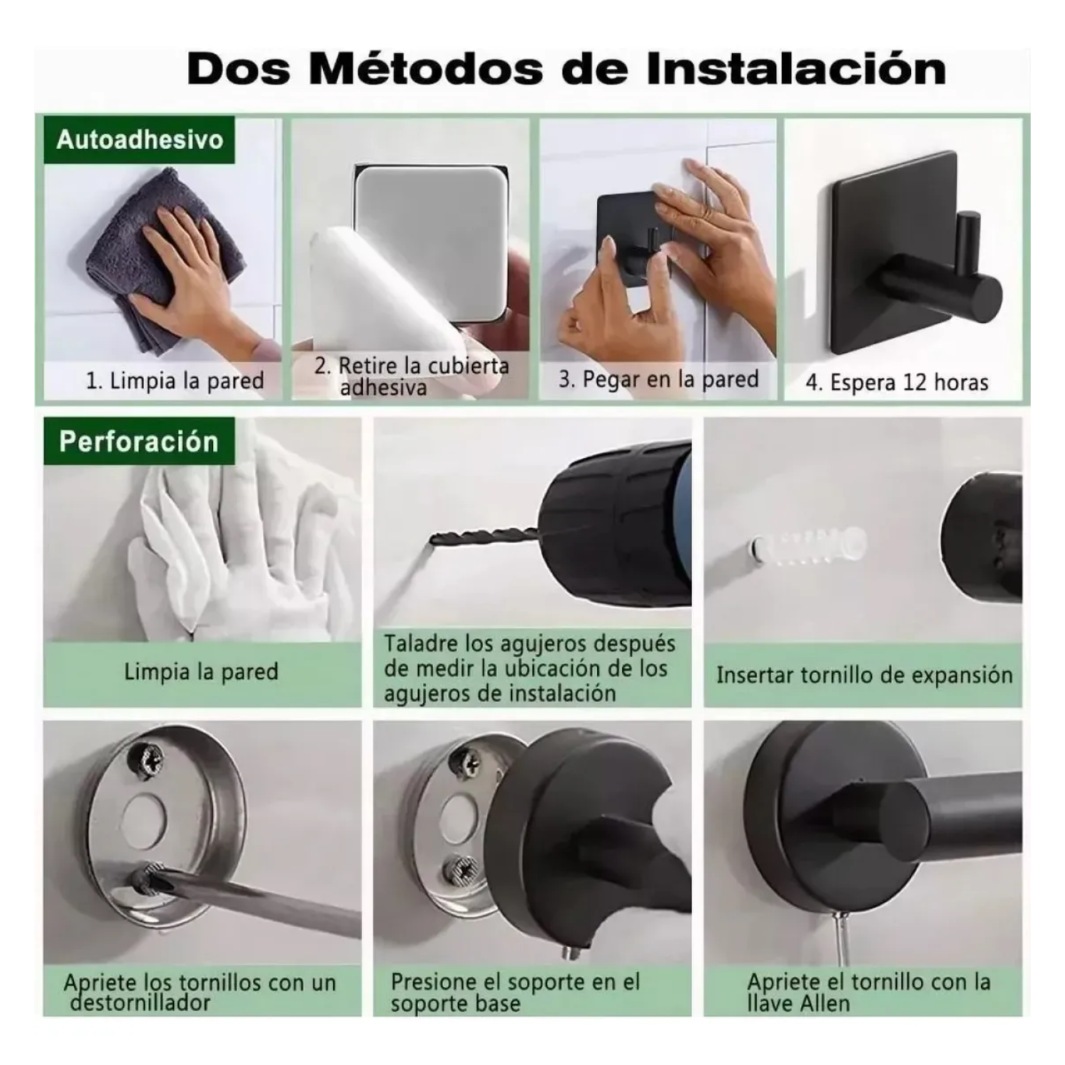 Juego Accesorios Baño Toalleros Inoxidable 11 Piezas-2