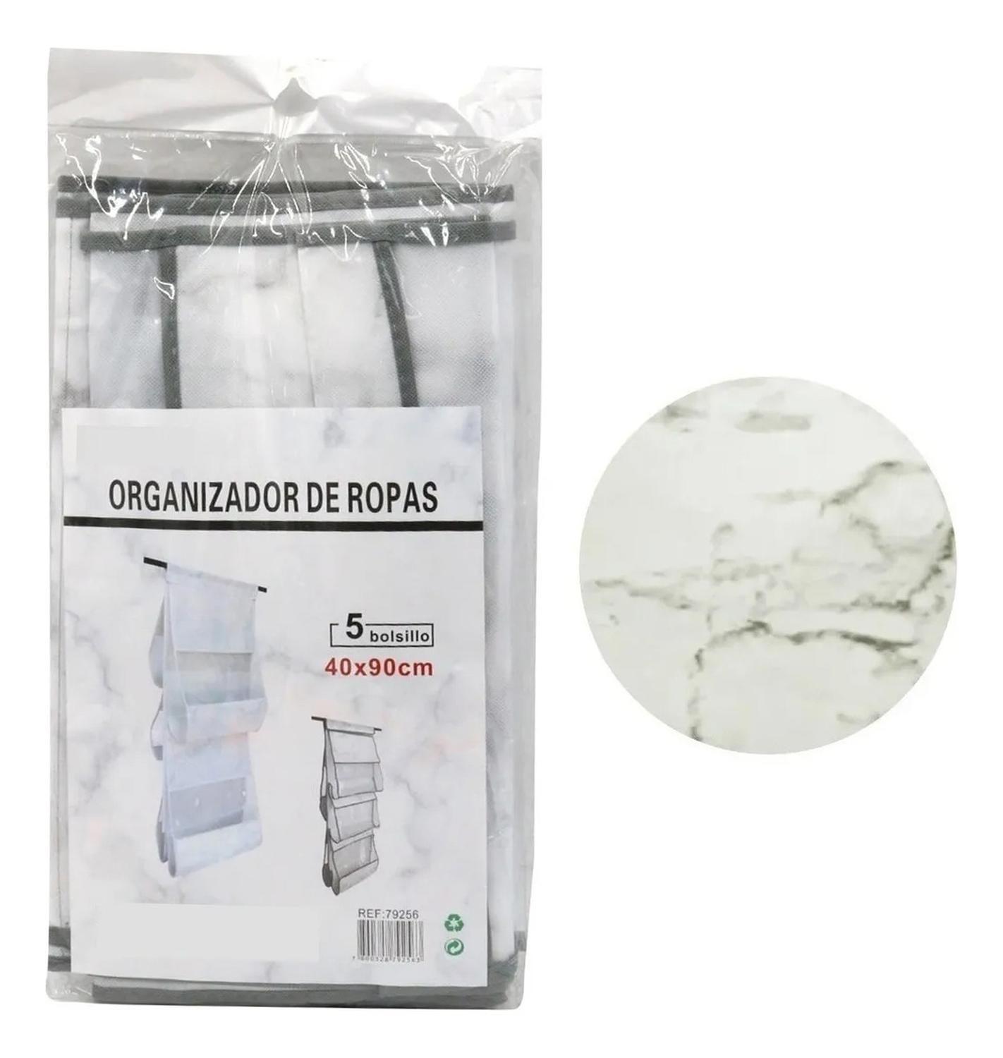 Organizador Closet Plegable Ropa 5 Bolsillos Blanco-3
