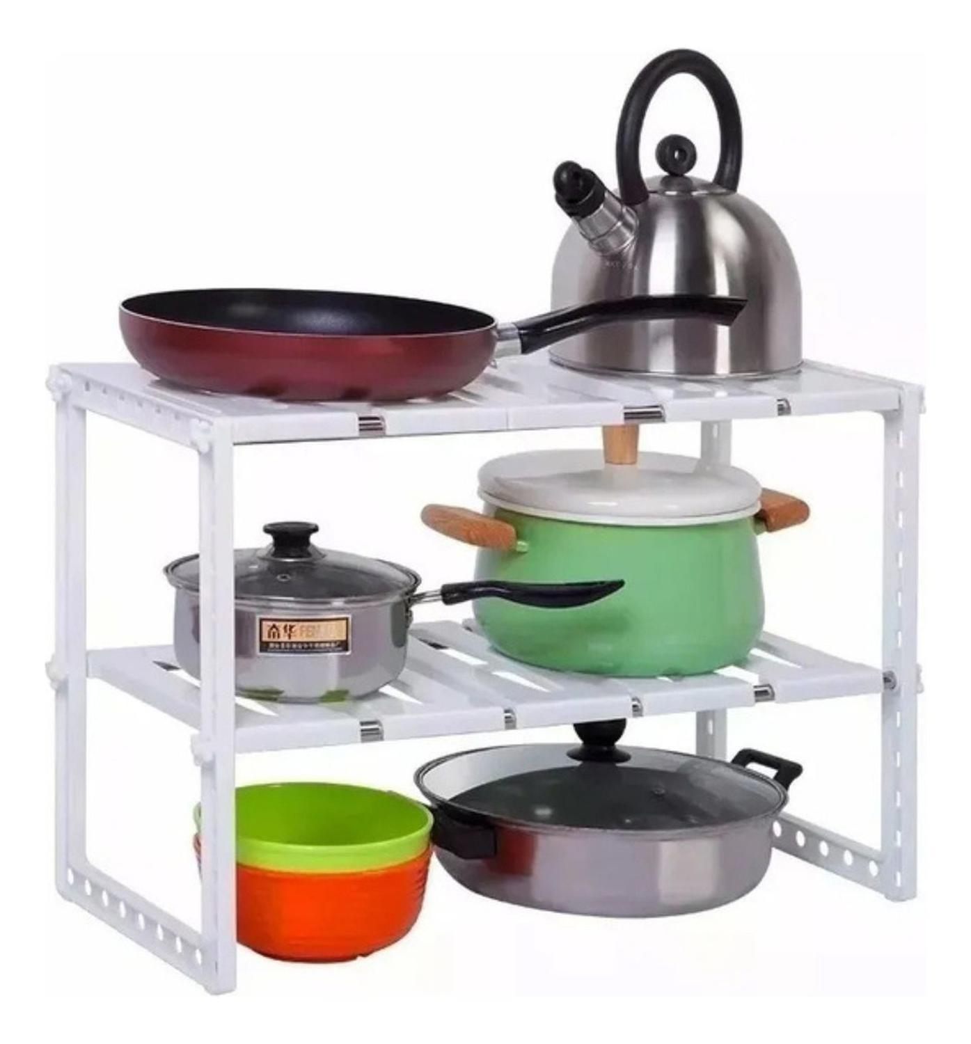 Estante Organizador 2 Niveles Multiuso Cocina 75x46x26 CM-2