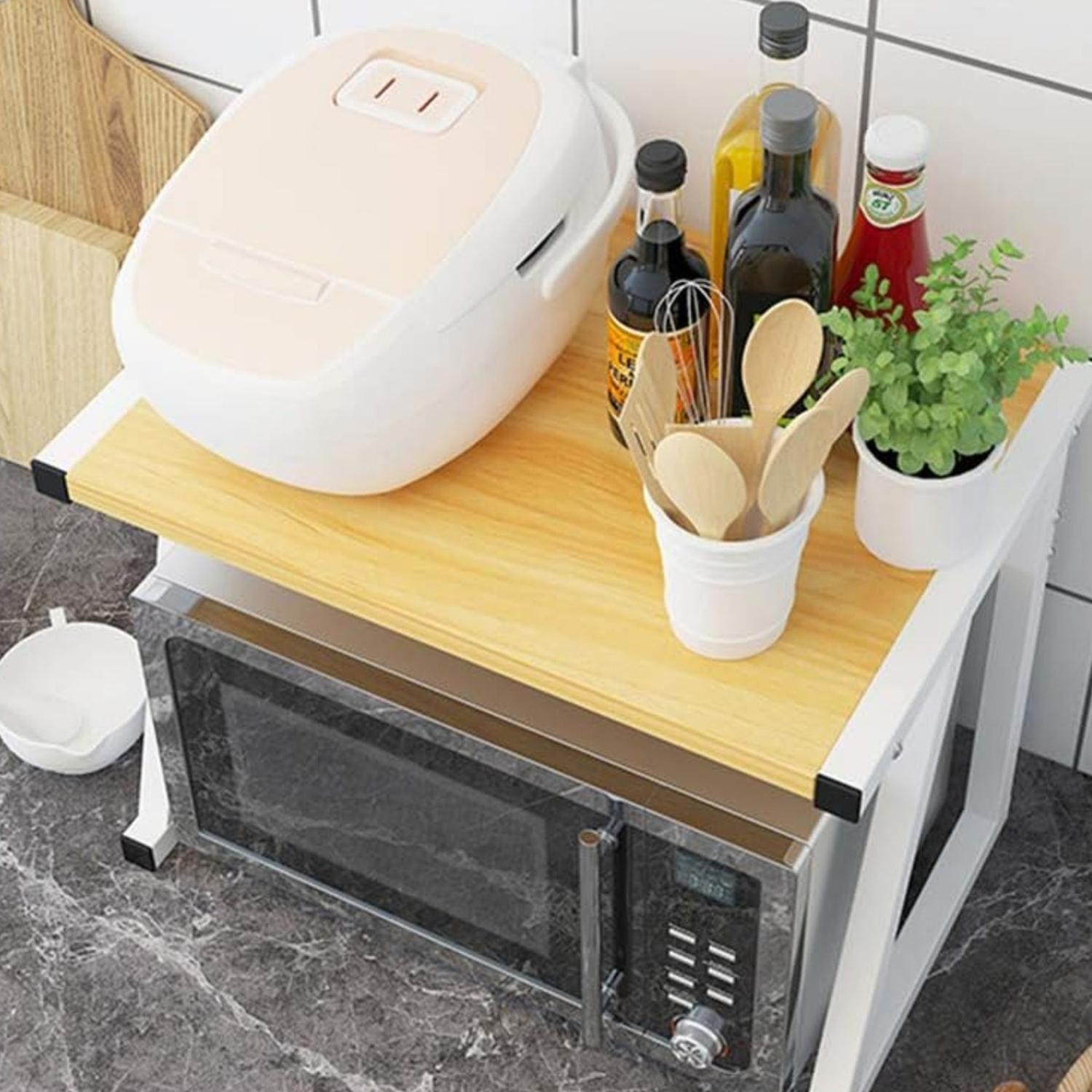 Estante Rack Cocina Microondas Organizador Blanco 64x54x37 CM-2