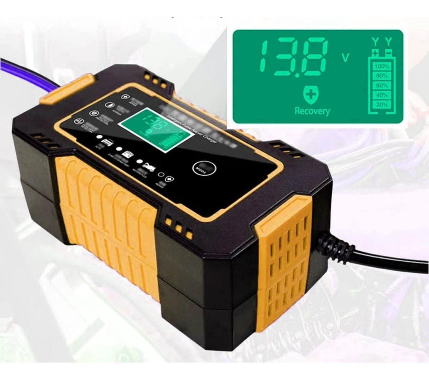 Cargador Batería Automóvil 6 AMP Monitor Carga Inteligente 12 V Amarillo-4