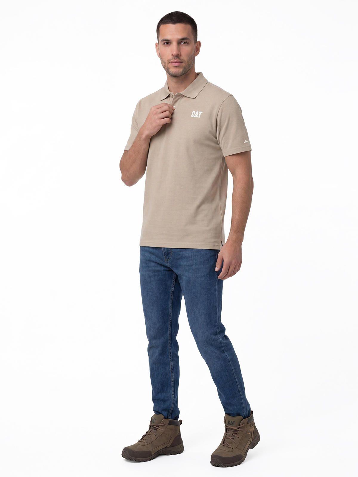 Polera Pique Manga Corta Logo Café Claro-3
