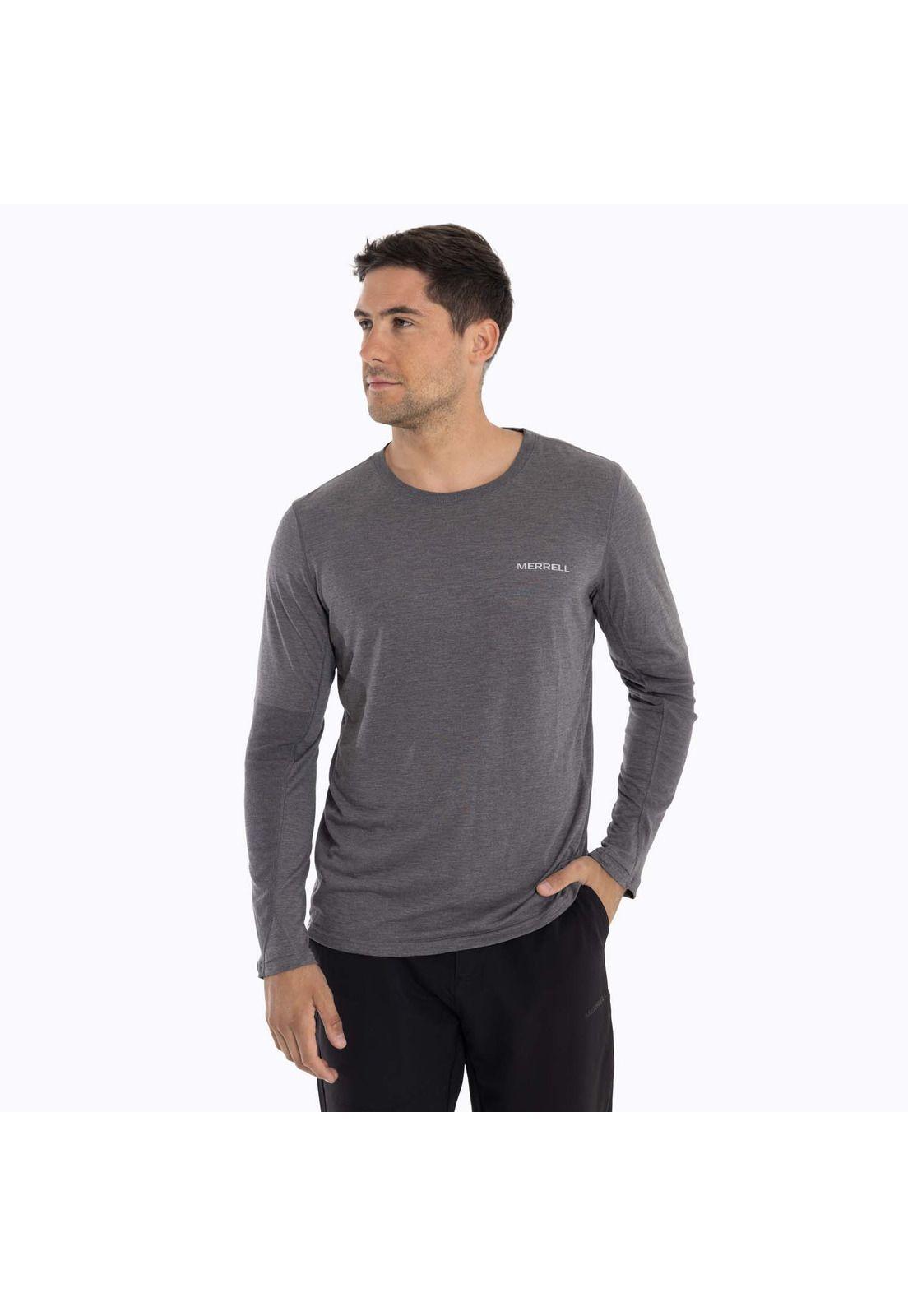 Polera Primera capa Hombre Misuri Gris oscuro Merrell-0