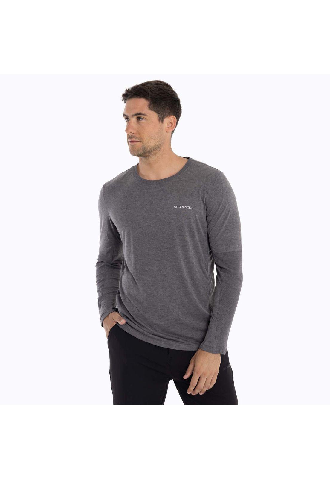 Polera Primera capa Hombre Misuri Gris oscuro Merrell-3