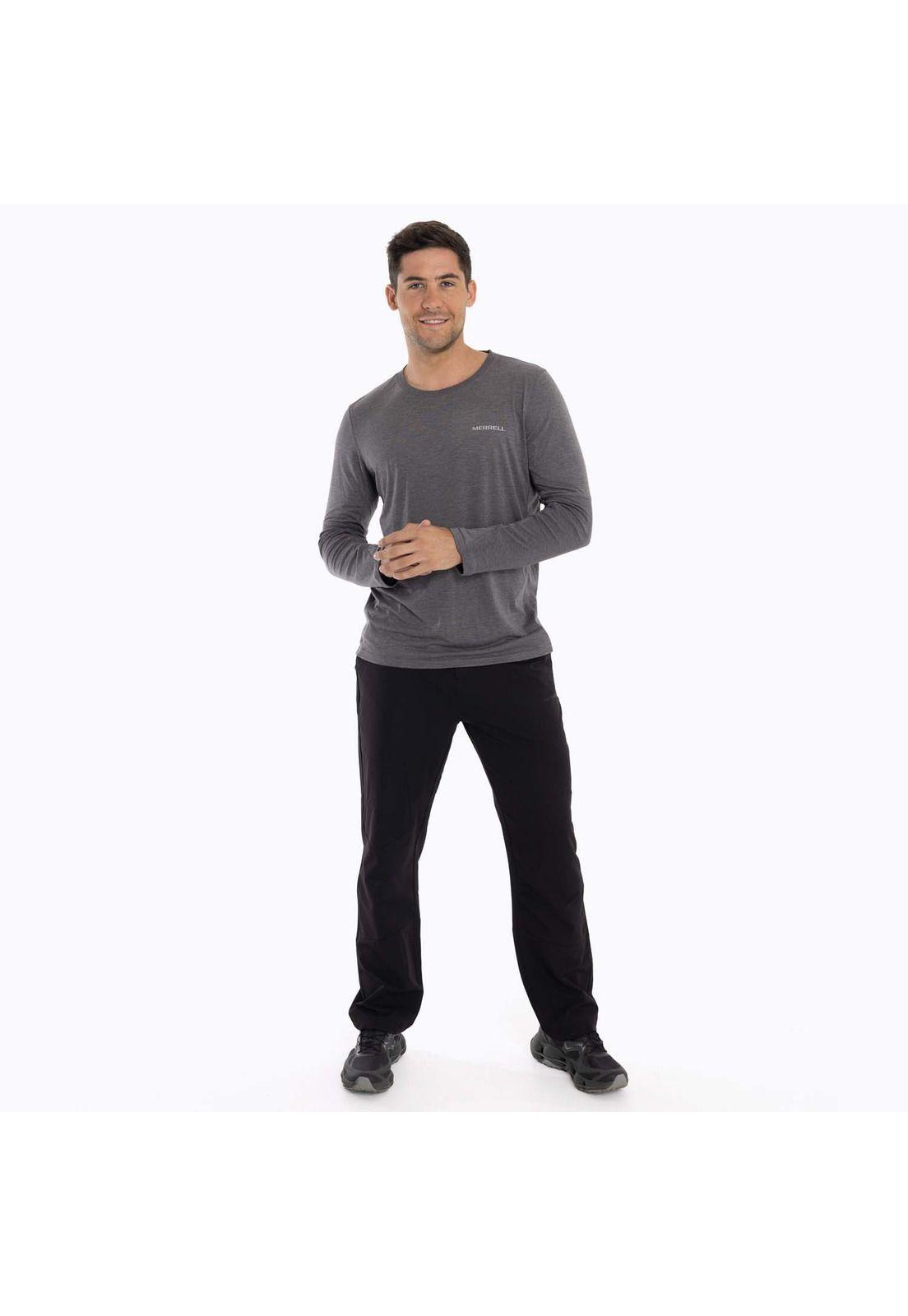 Polera Primera capa Hombre Misuri Gris oscuro Merrell-7