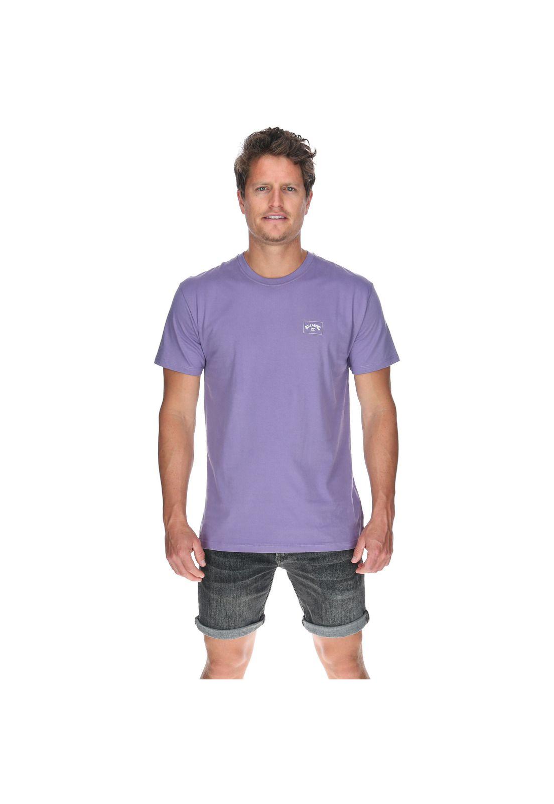 Polera M/C Hombre Stacked Arch Ss Morado-0
