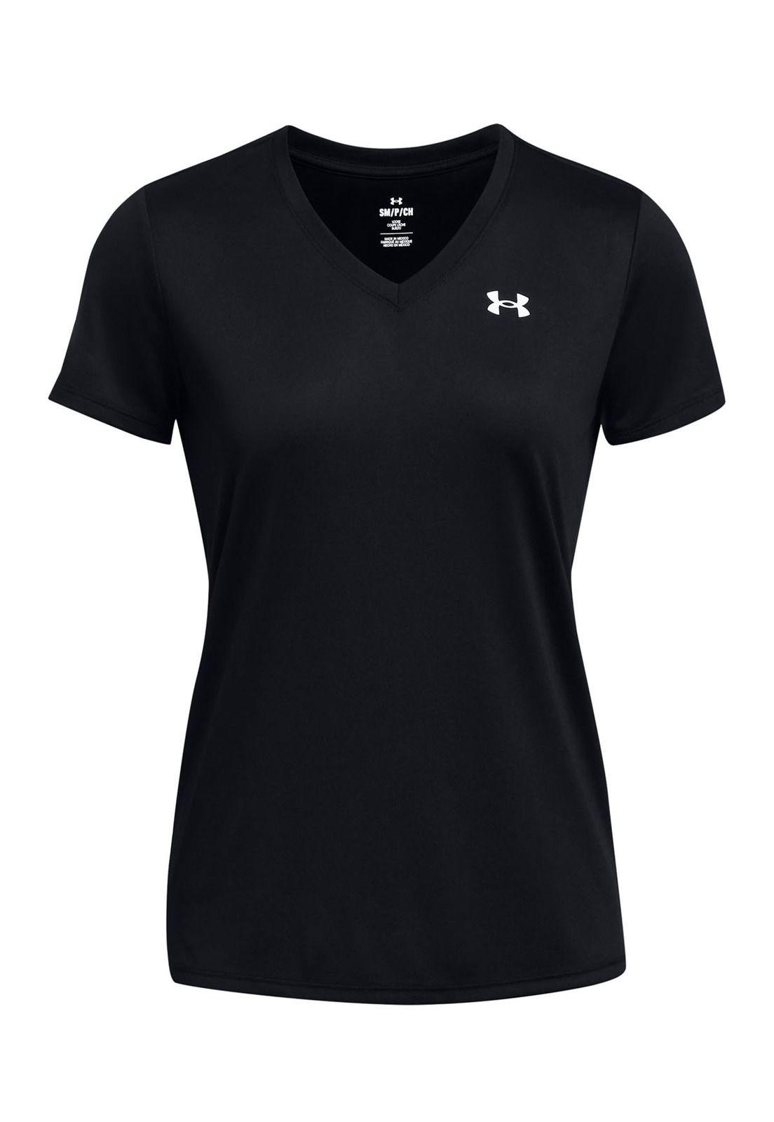Polera manga corta Tech para mujer Negro-0