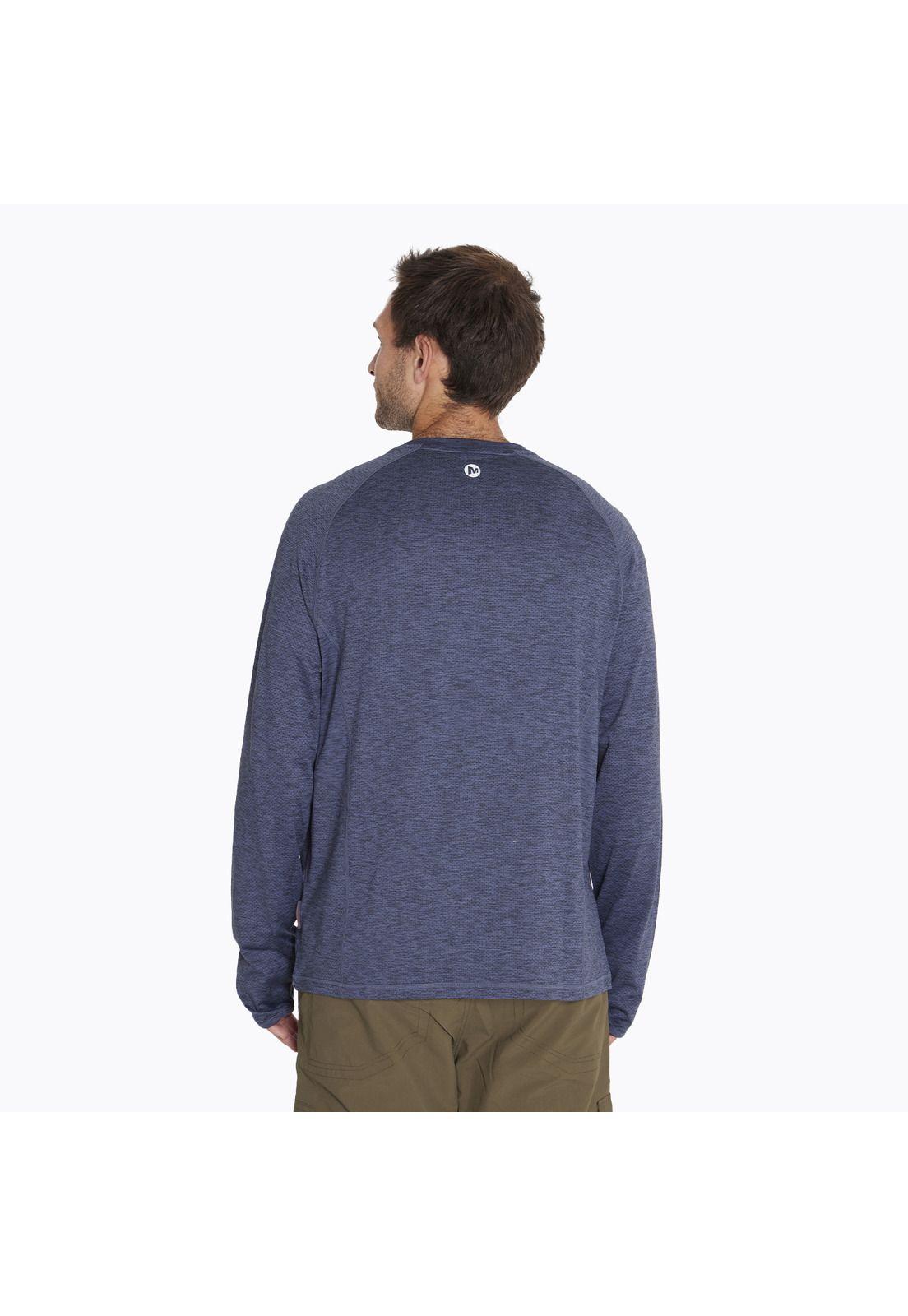 Polera M/L Sport T-Shirt Long S Azul Hombre-1