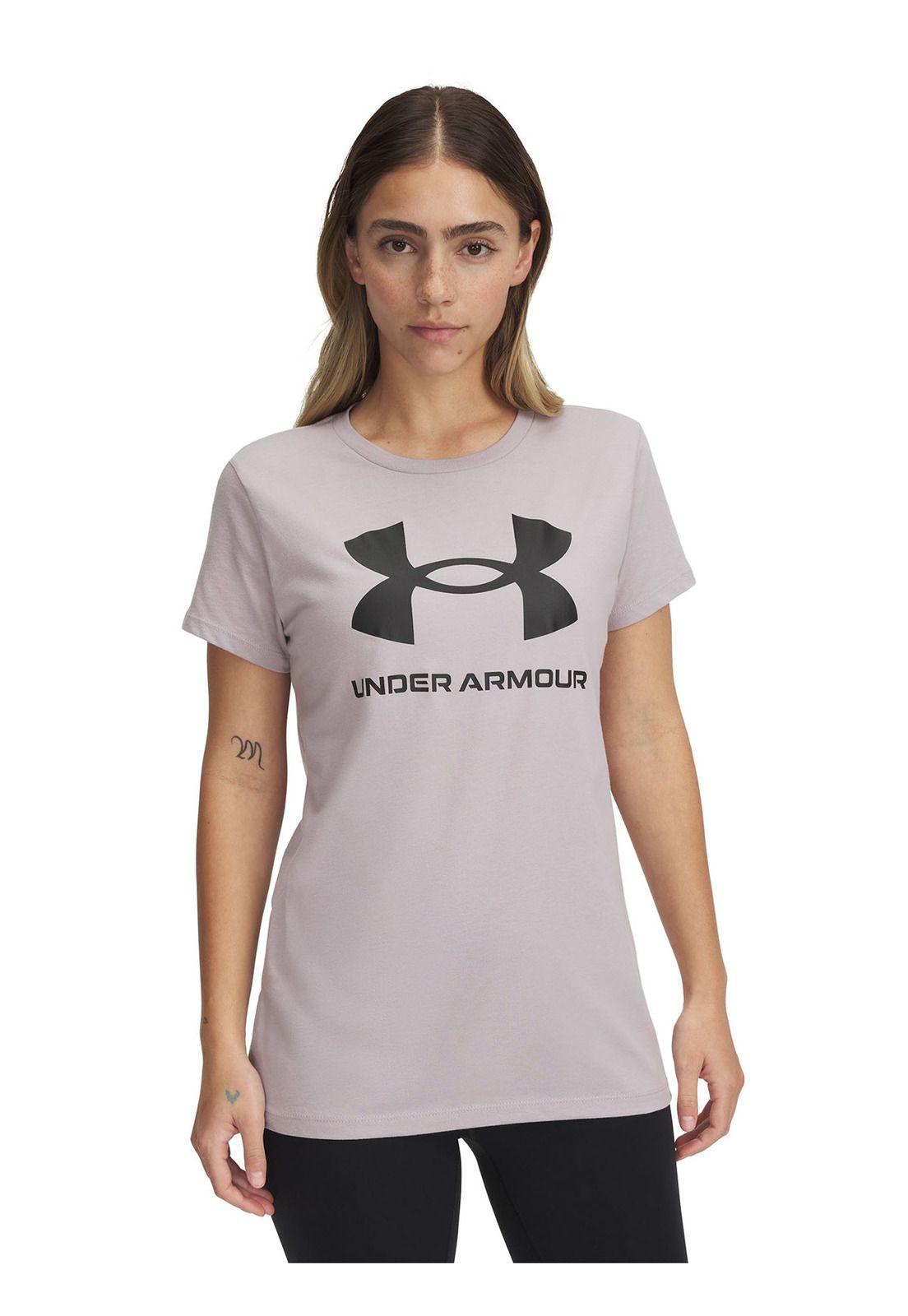 Polera Manga Corta UA Rival Mujer Gris-0