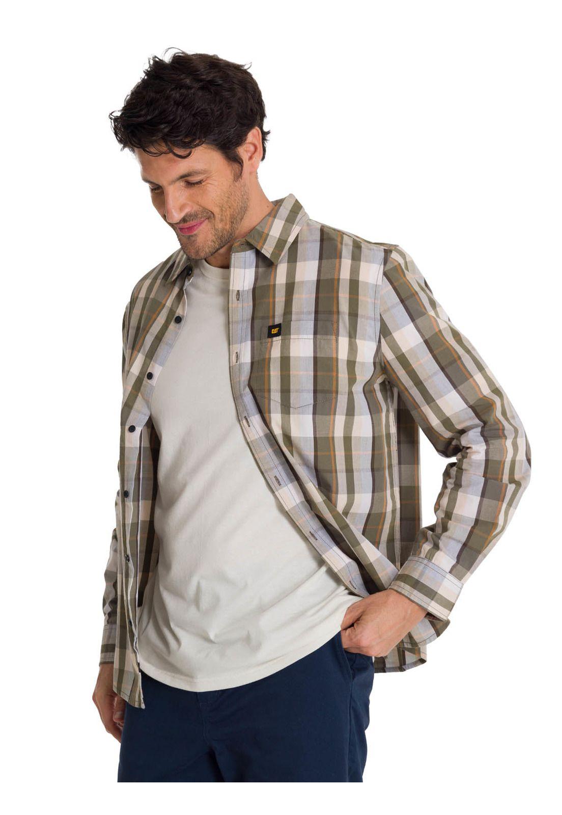 Camisa Manga Larga Hombre Poplin Oliva-1
