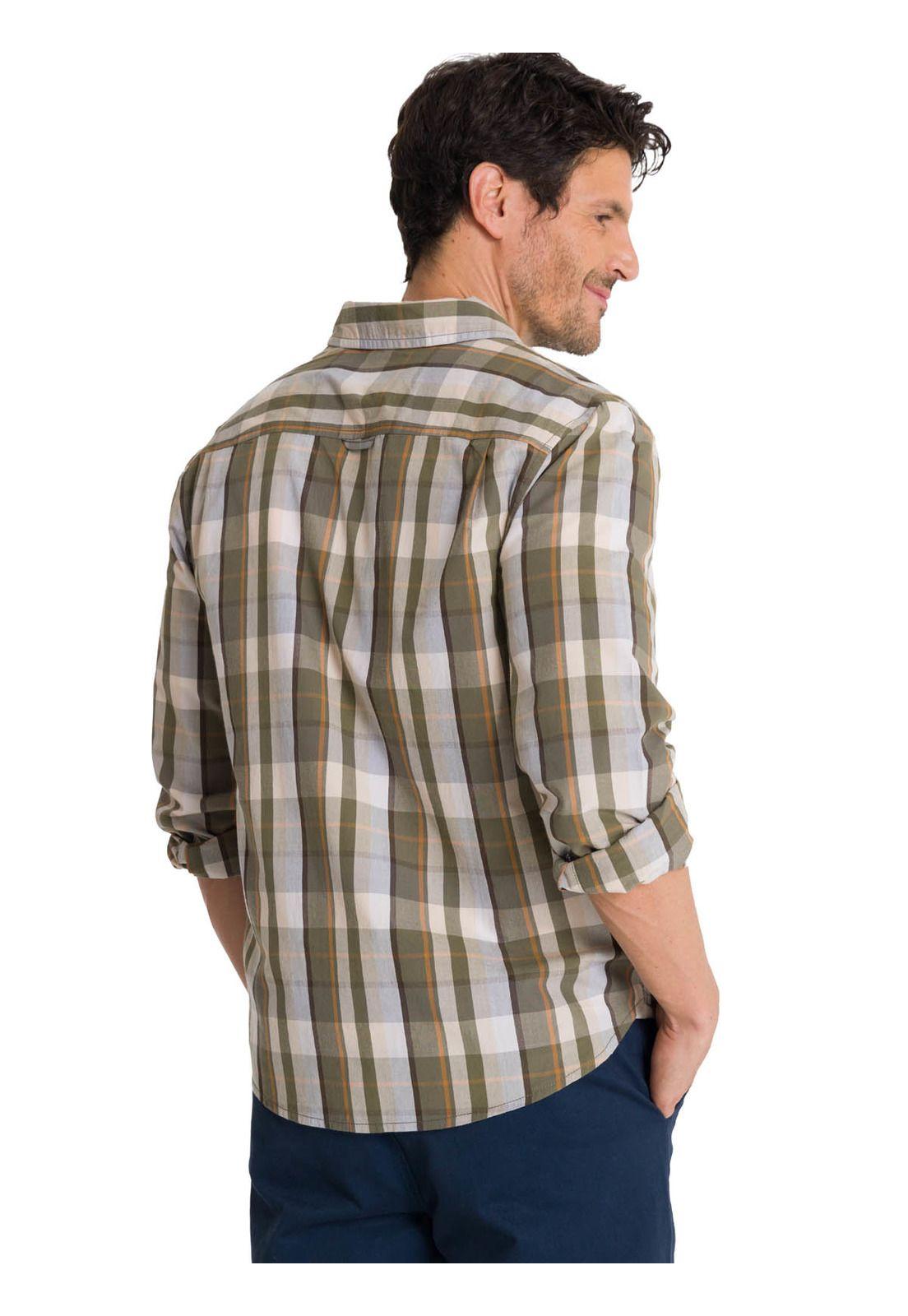 Camisa Manga Larga Hombre Poplin Oliva-3