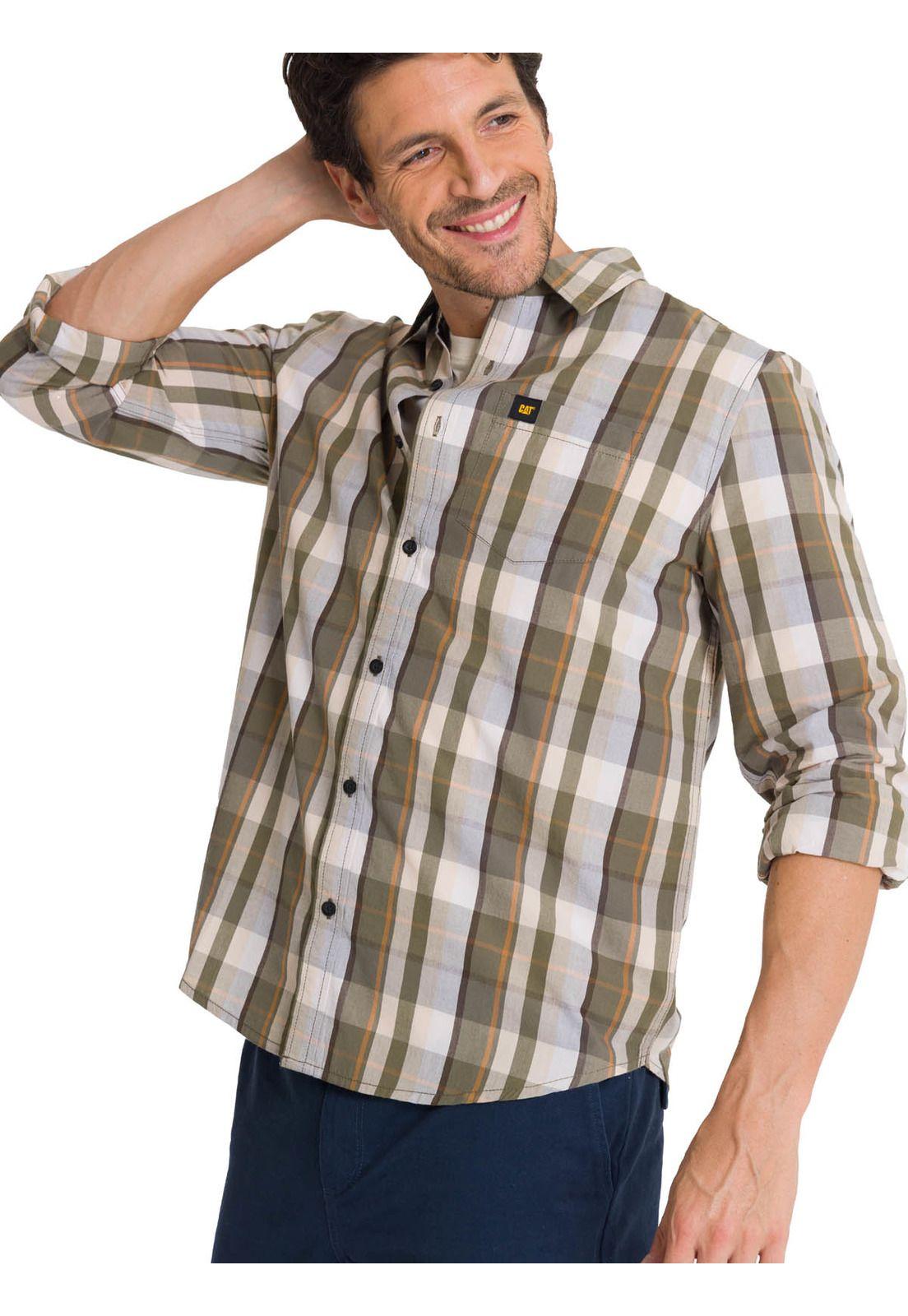 Camisa Manga Larga Hombre Poplin Oliva-4