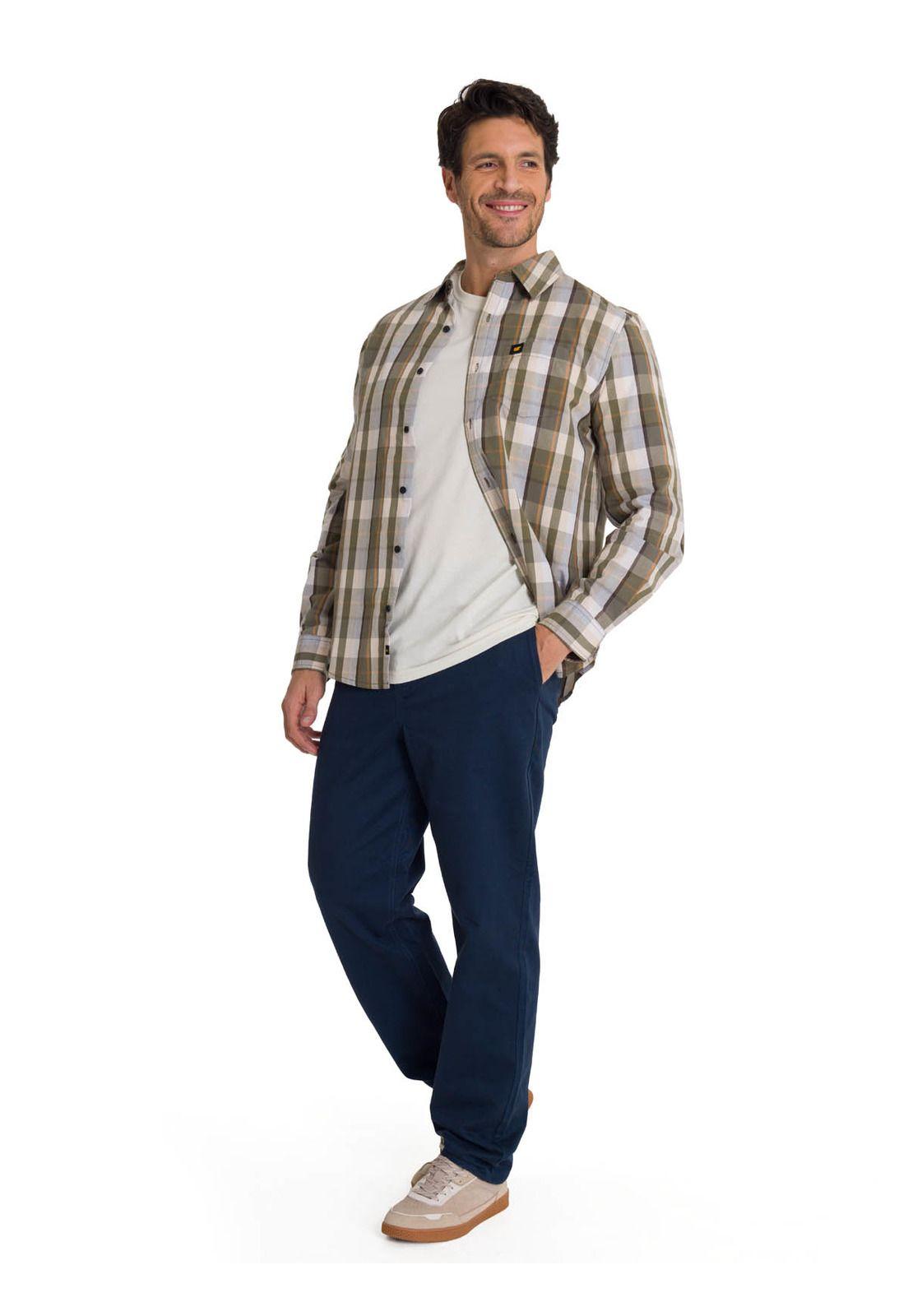 Camisa Manga Larga Hombre Poplin Oliva-6