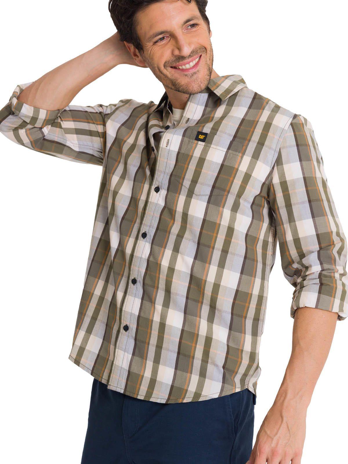 Camisa Manga Larga Hombre Poplin Oliva-4