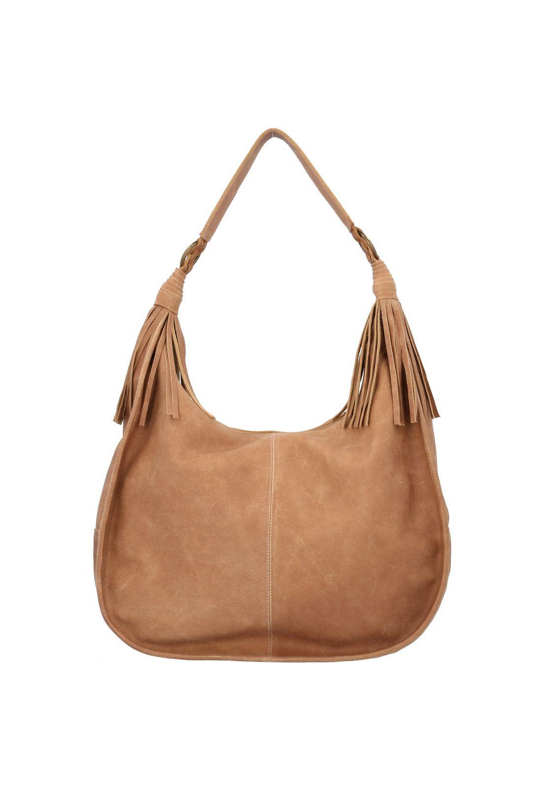 Cartera Cuero Mujer Sofi Hobo Café-2