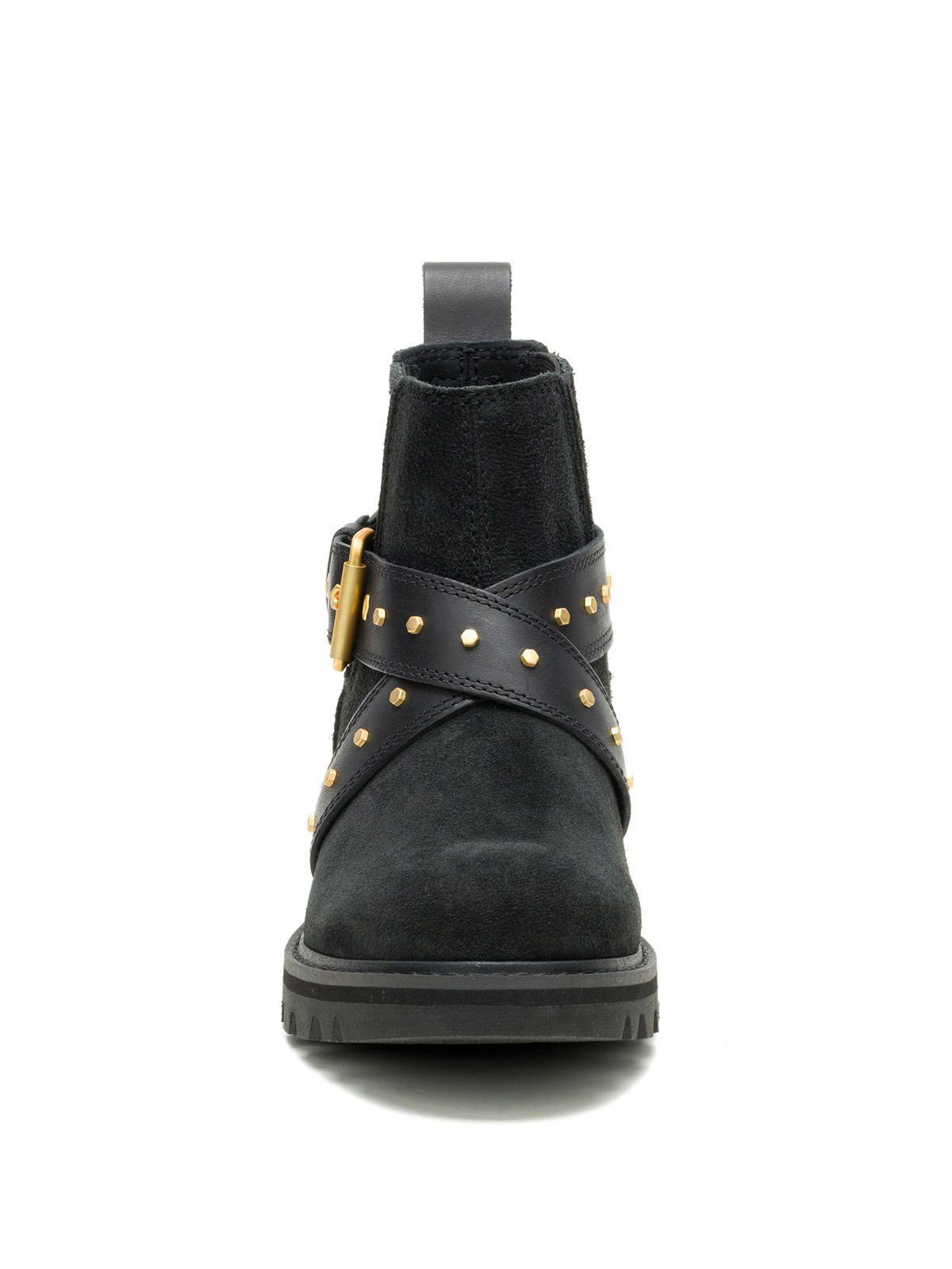 Botín Cuero Mujer Grader Ws Embellish Chelsea Negro-4