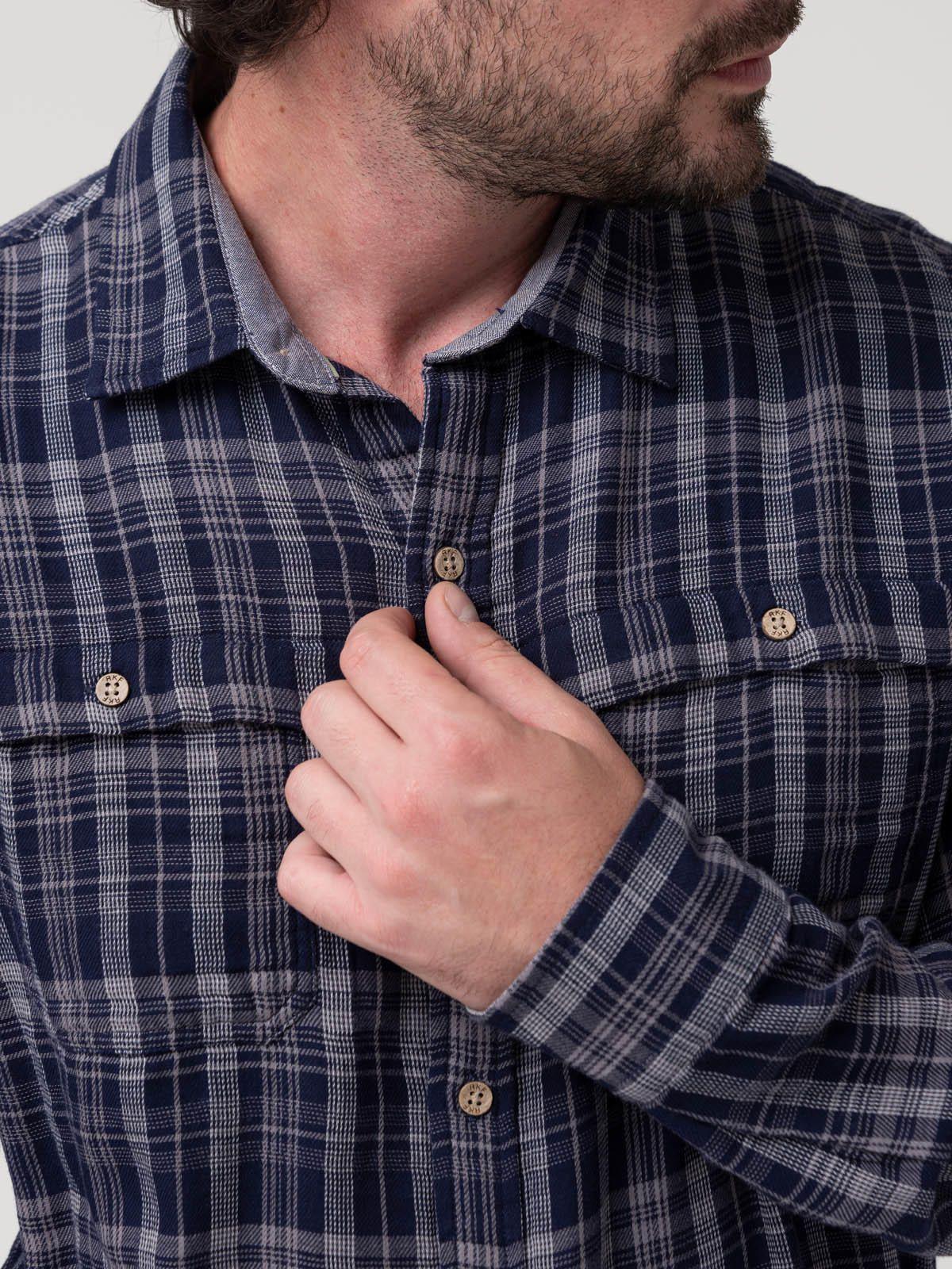 Camisa Algodón Orgánico Hombre Bradford Azul oscuro-6