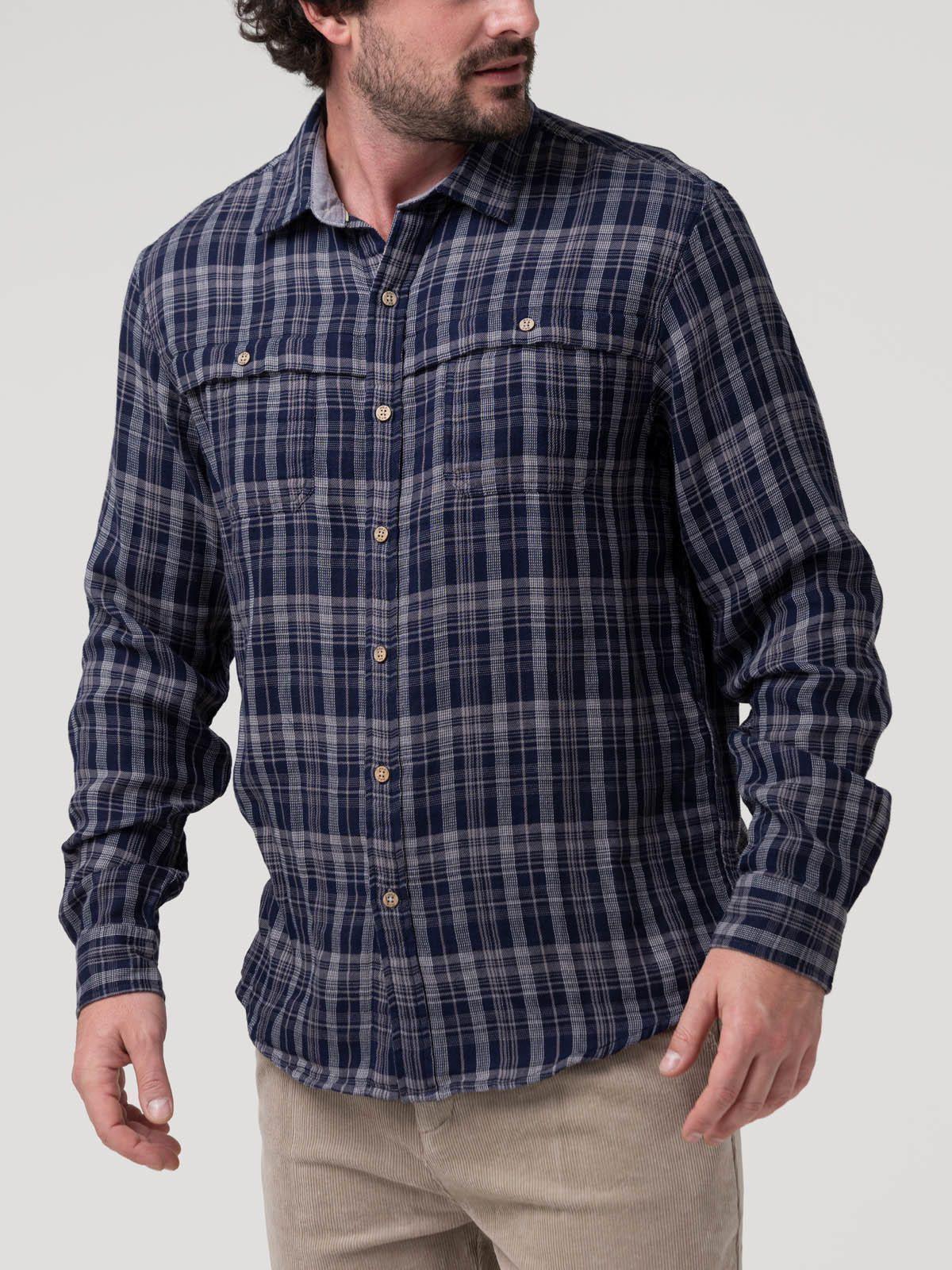 Camisa Algodón Orgánico Hombre Bradford Azul oscuro-4
