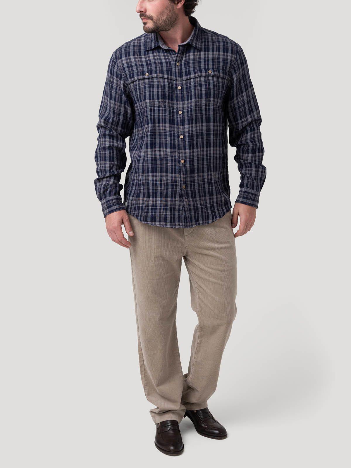 Camisa Algodón Orgánico Hombre Bradford Azul oscuro-8
