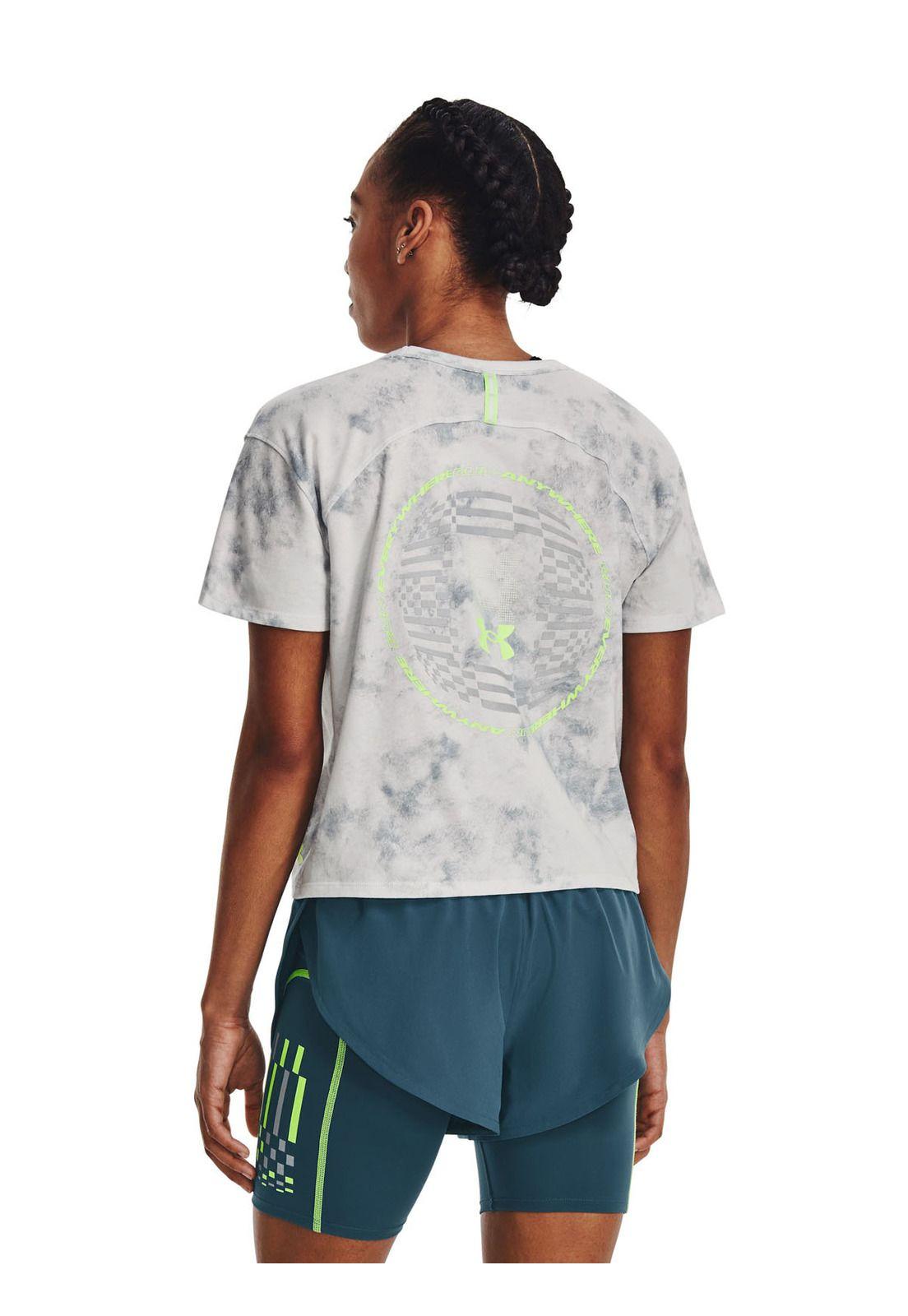 Polera Running Run Anywhere Graphic Gris Mujer-3