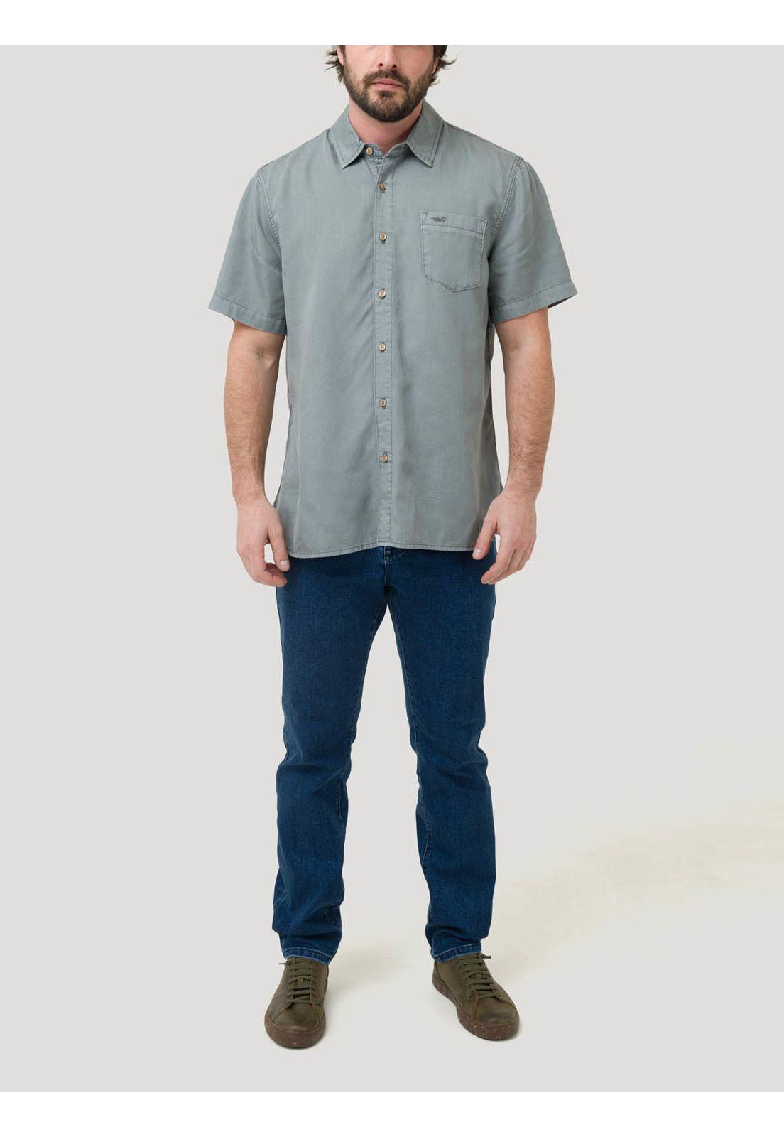 Camisa Tencel Hombre Verde-7