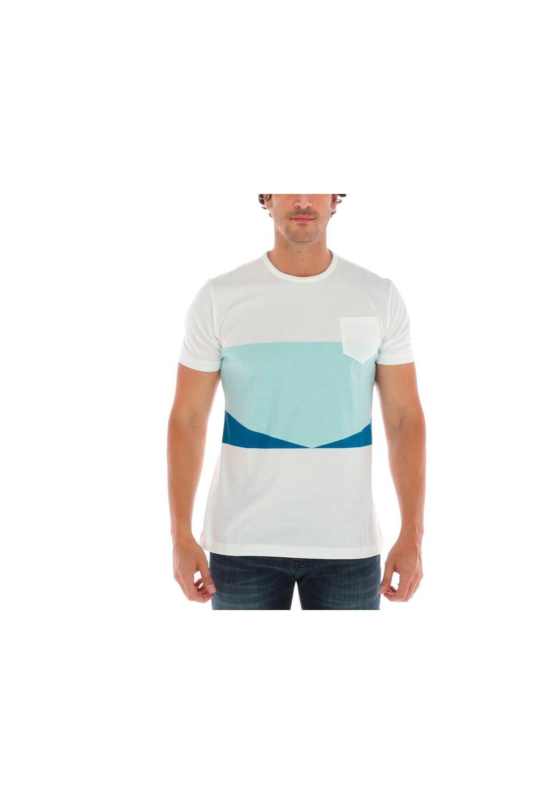 Polera M/C Block Tee Celeste-0